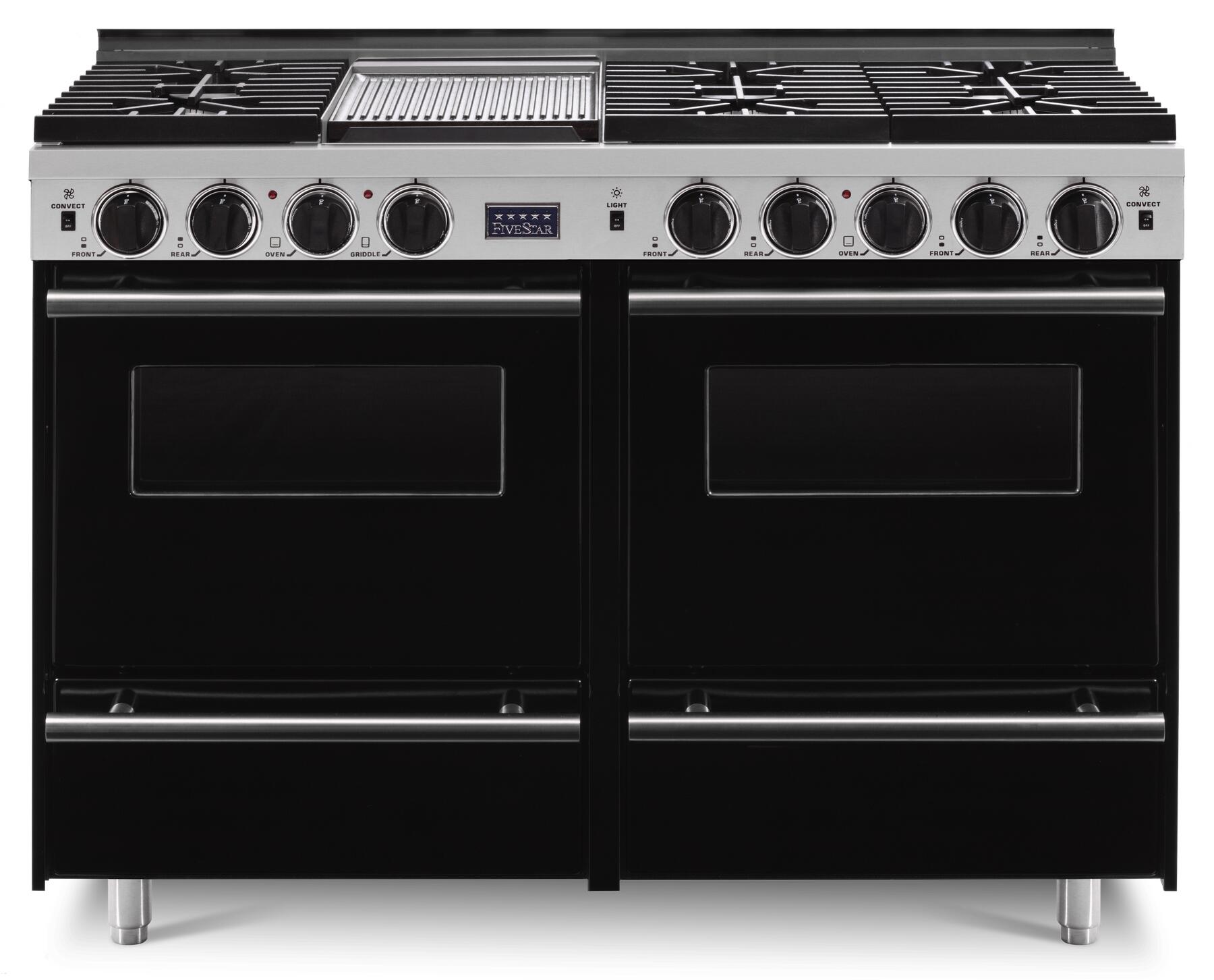 FiveStar TPN5327W 48 Inch Black Gas Freestanding Range, in Black