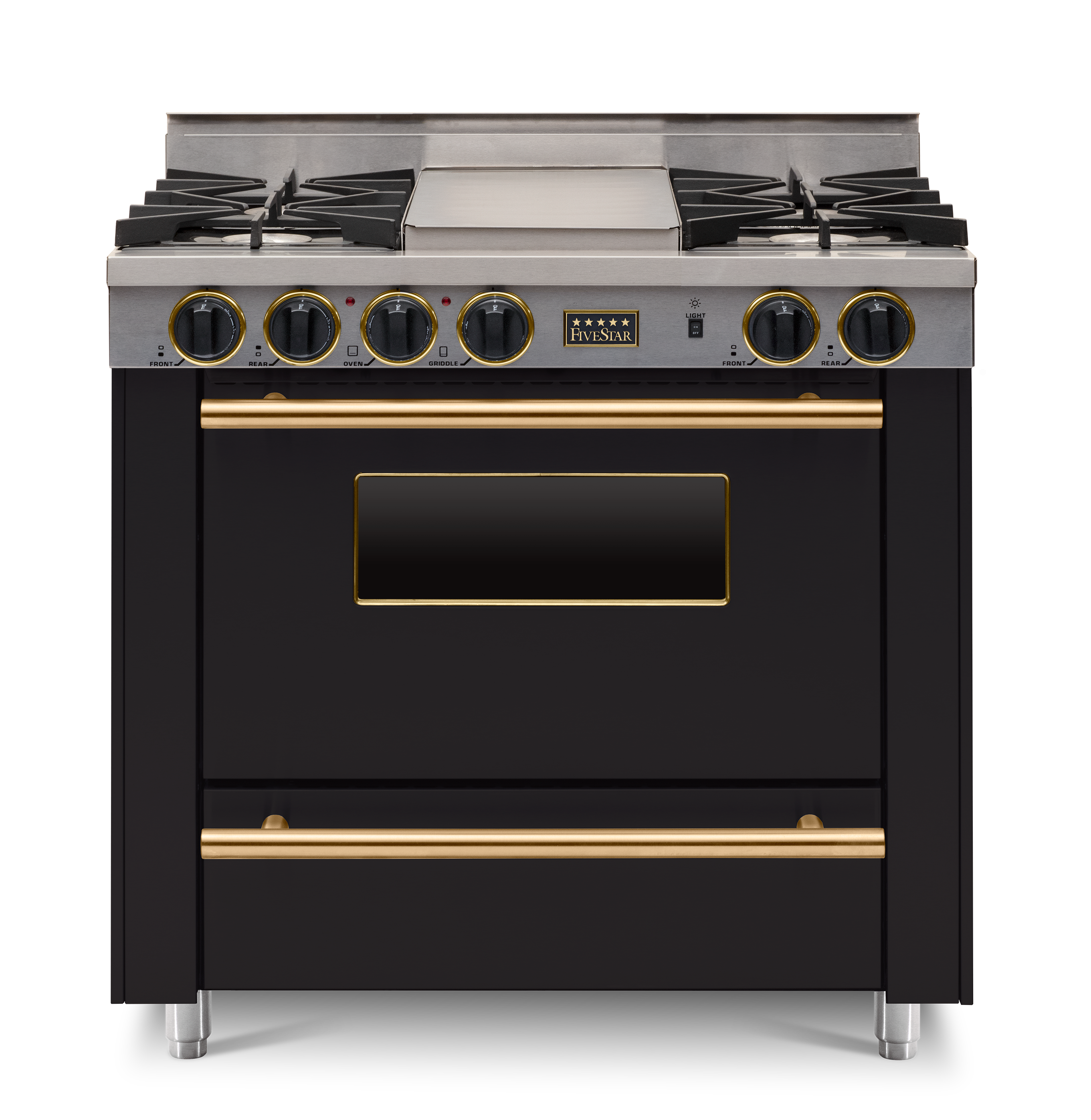 FiveStar TTN3127SW 36 Inch Black Gas Freestanding Range, in Black