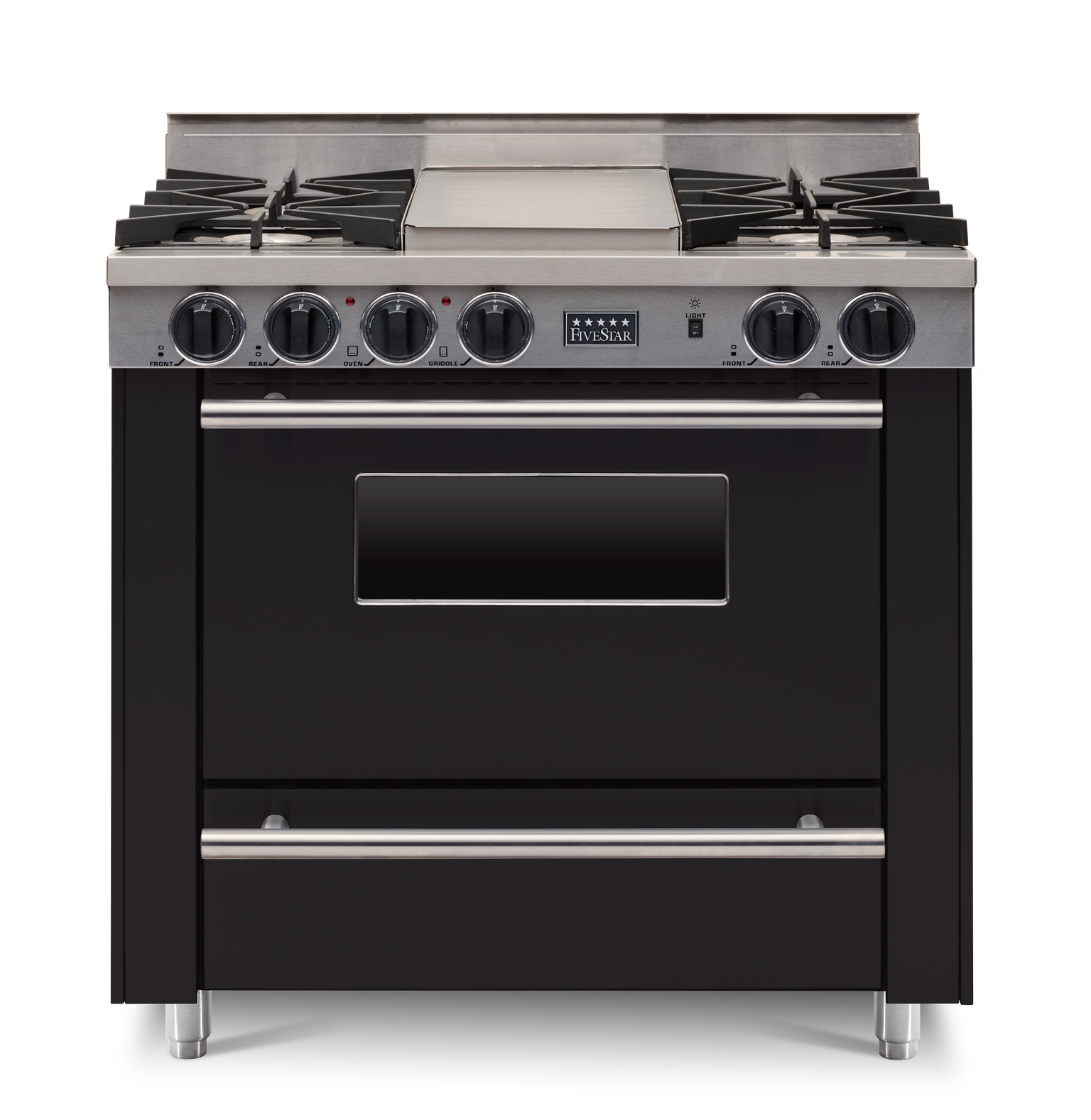 FiveStar TTN3127W 36 Inch Black Gas Freestanding Range, in Black