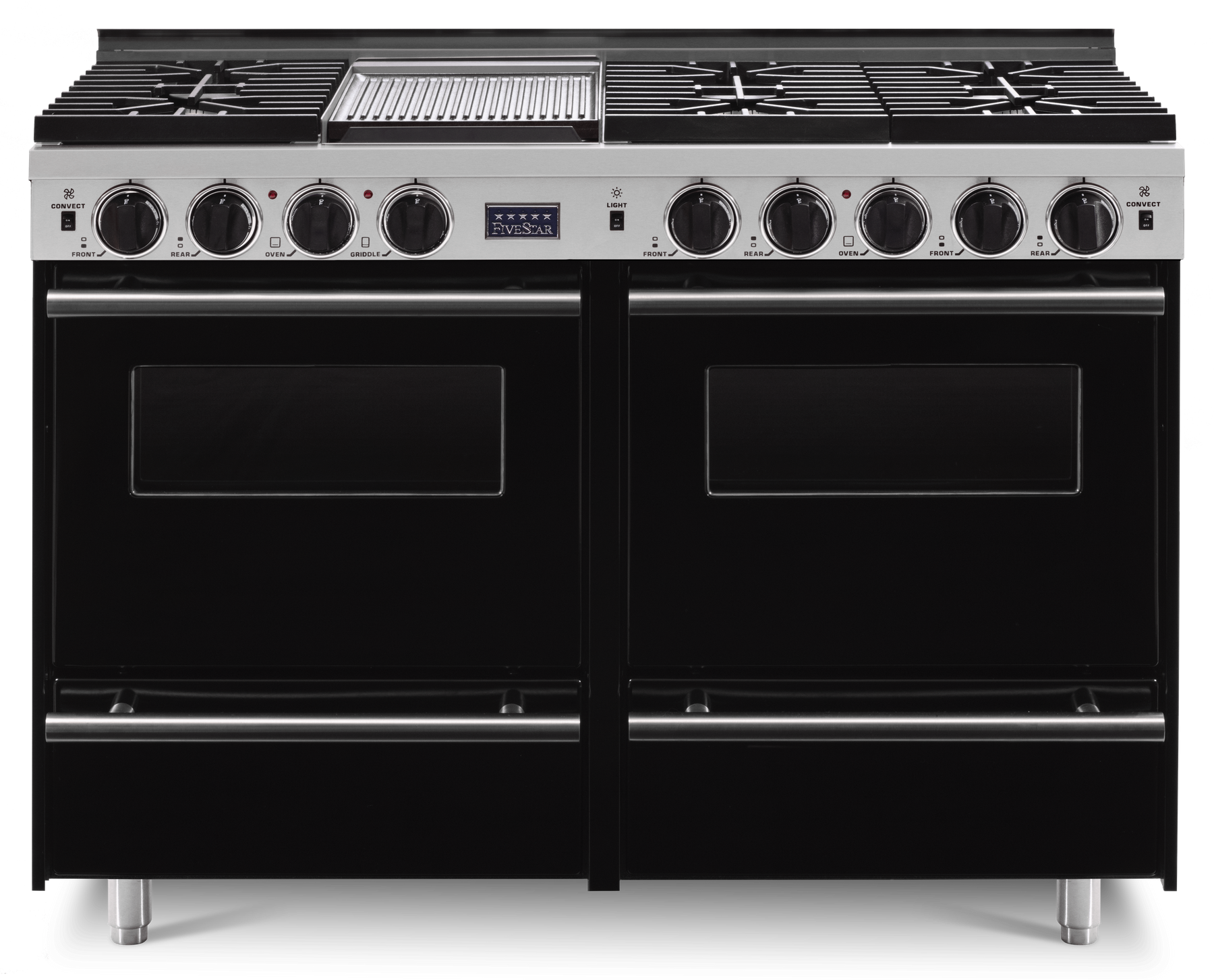 FiveStar TTN5327W 48 Inch Black Gas Freestanding Range, in Black