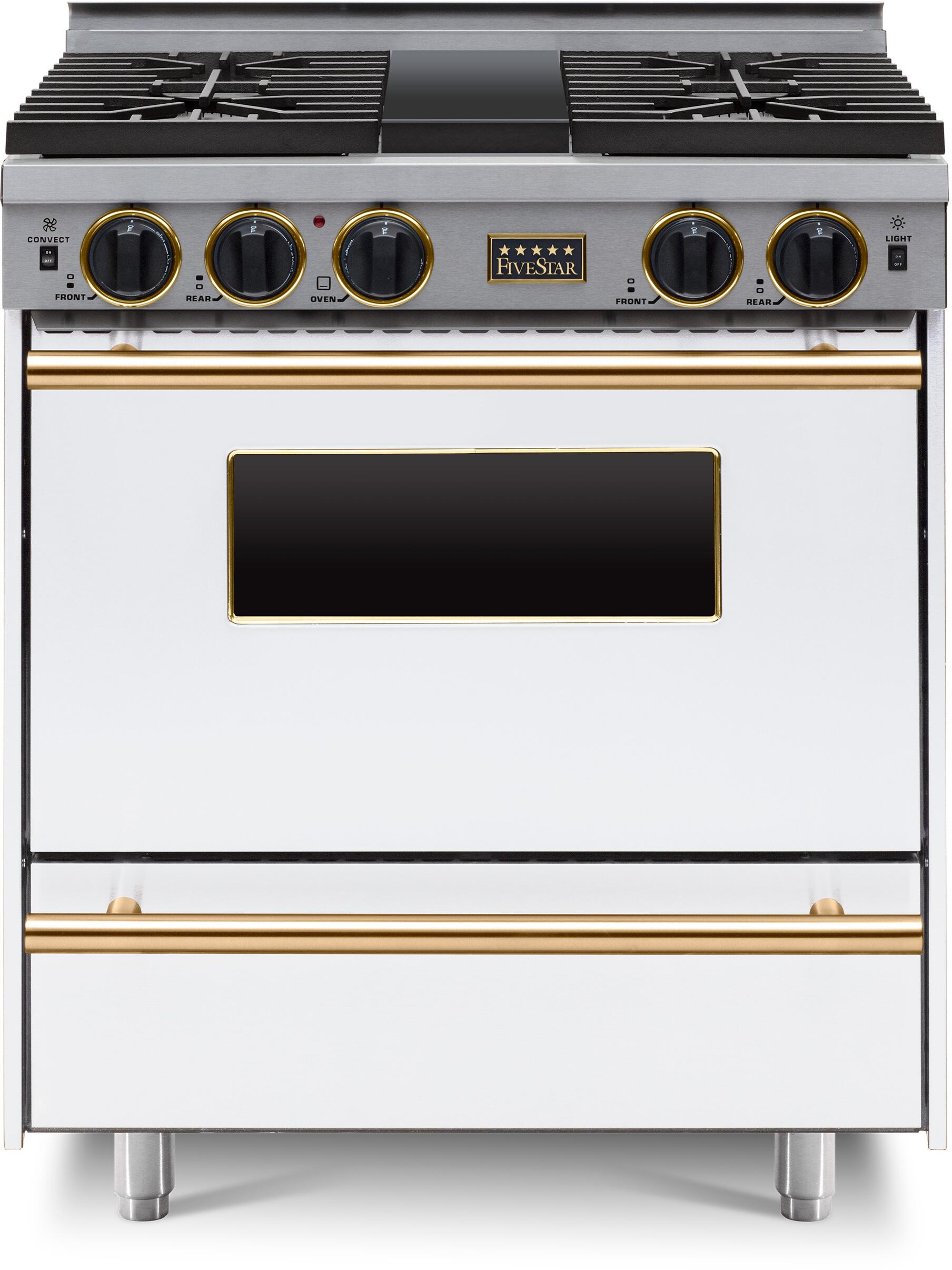 FiveStar WPN2827SW 30 Inch White Gas Freestanding Range, in White