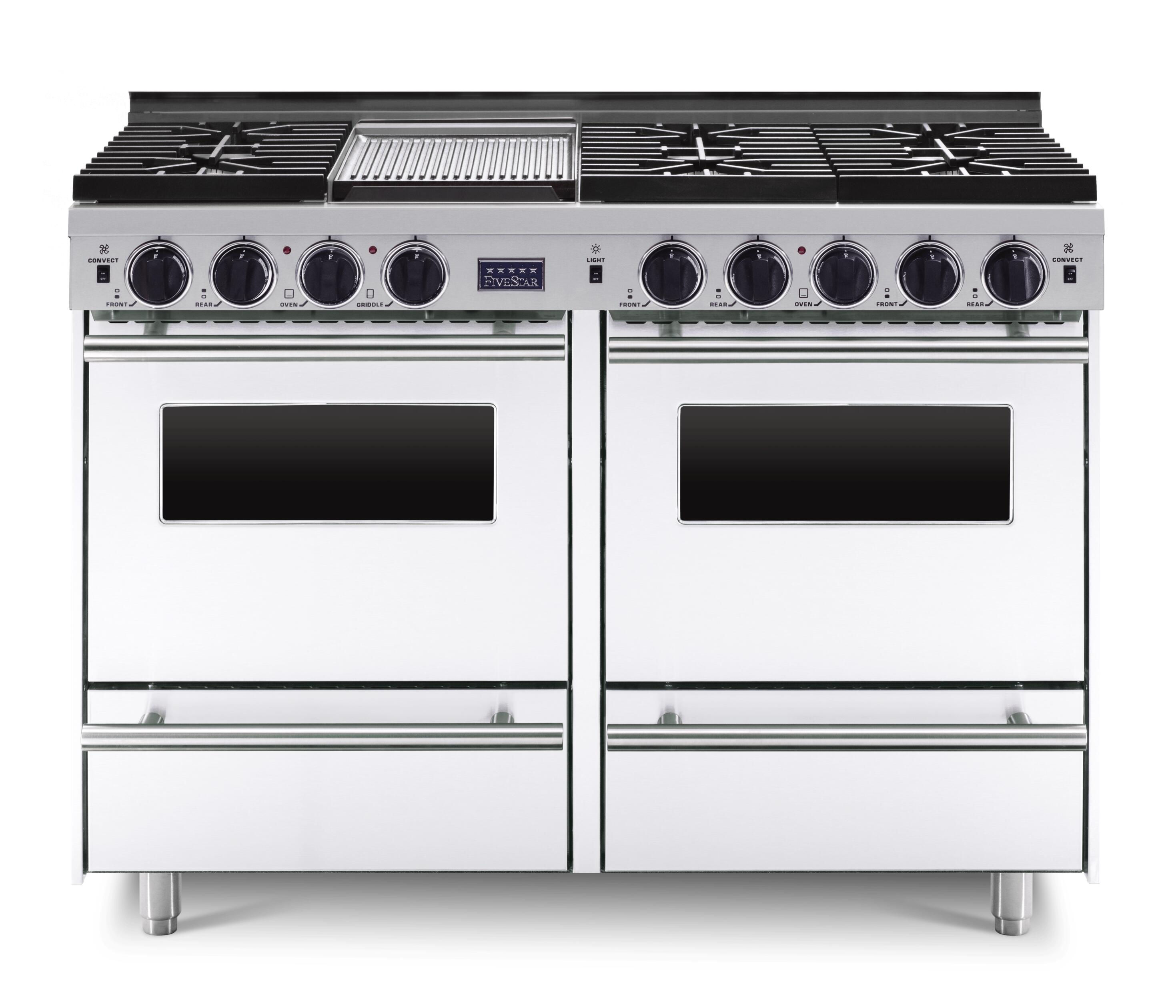 FiveStar WPN5327W 48 Inch White Gas Freestanding Range, in White