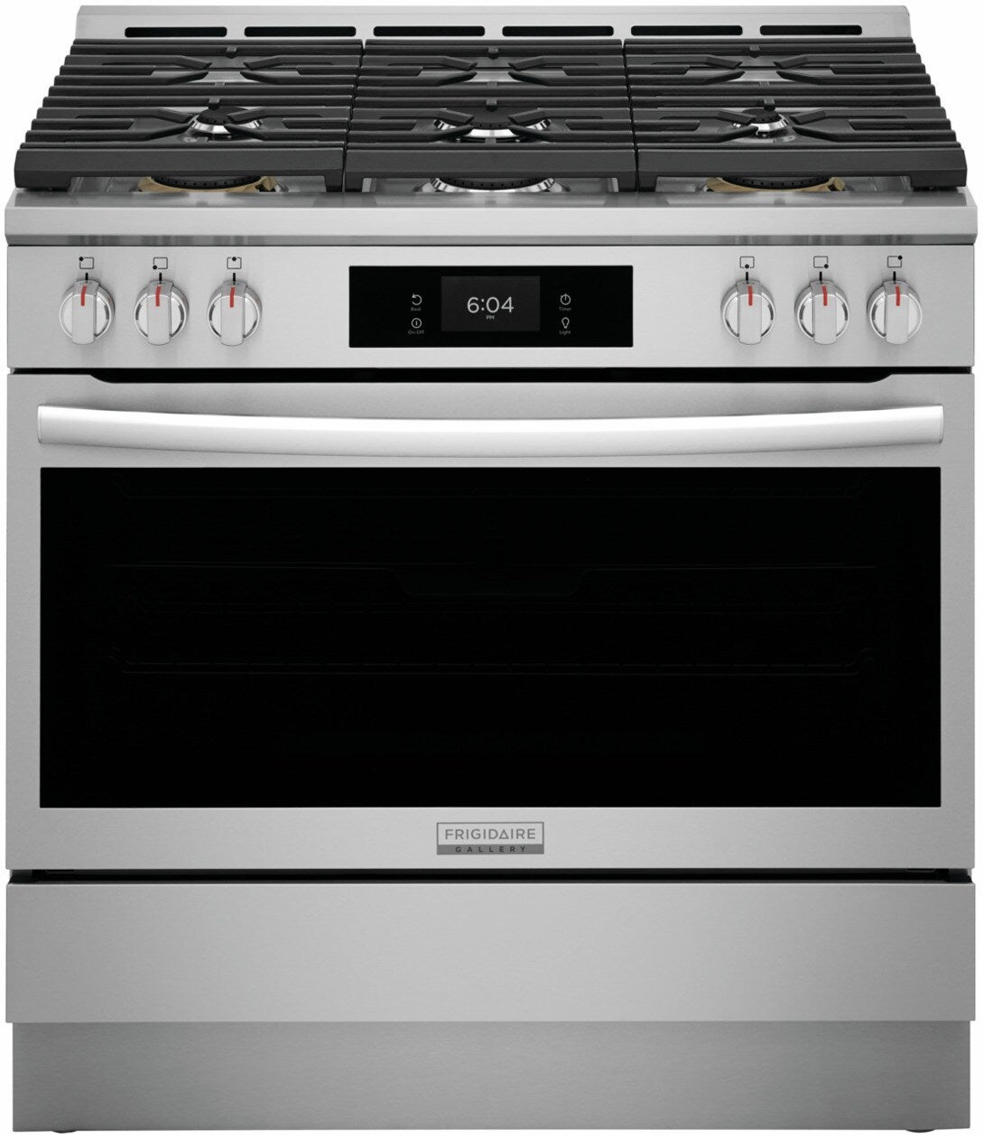 Frigidaire 36 Inch Freestanding Gas Range with 6 Sealed Burners, 4.6 cu. ft. Total Convection Oven, 18,000 BTU Quick Boil Burners, Simmer Burner, Air Fry, Self & Steam Clean, ADA Compliant, and Star-K: Stainless Steel