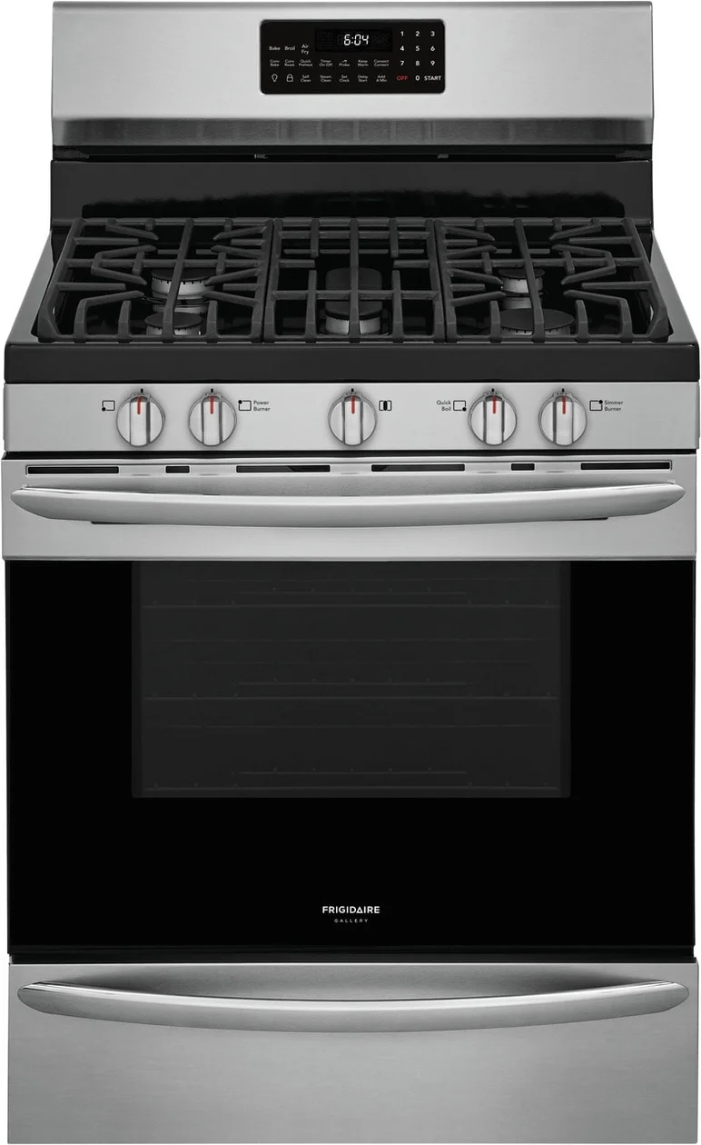 Frigidaire Gallery 30" Stainless Steel Natual Gas Sealed Burner Range with Air Fry