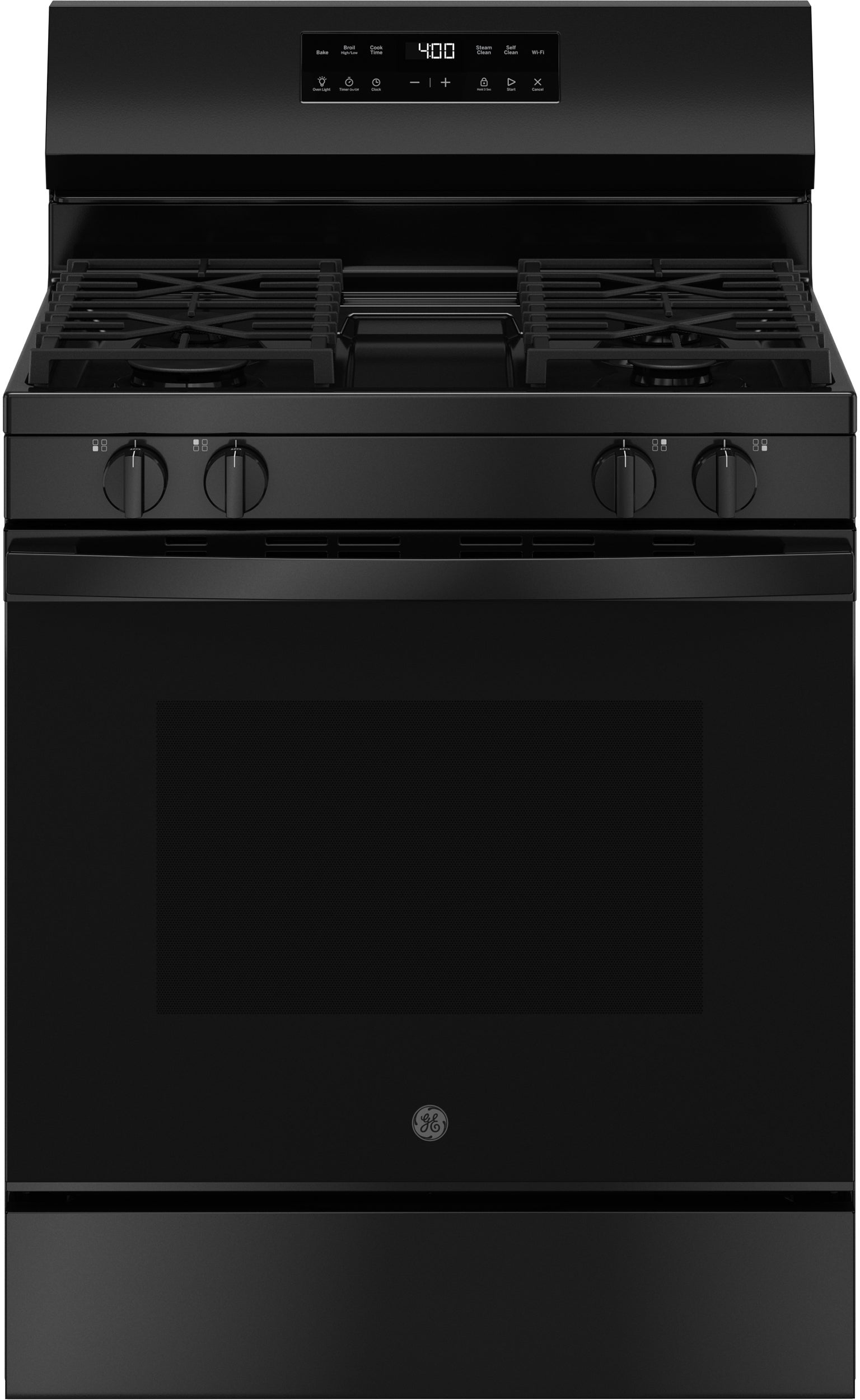 30 Inch Freestanding Gas Smart Range with 4 Sealed Burners, 5.3 cu. ft. Oven Capacity, Power Boil™ Burner, Storage Drawer, SmartHQ™, Enhance Shabbos Mode Built In, and Self & Steam Clean: Black