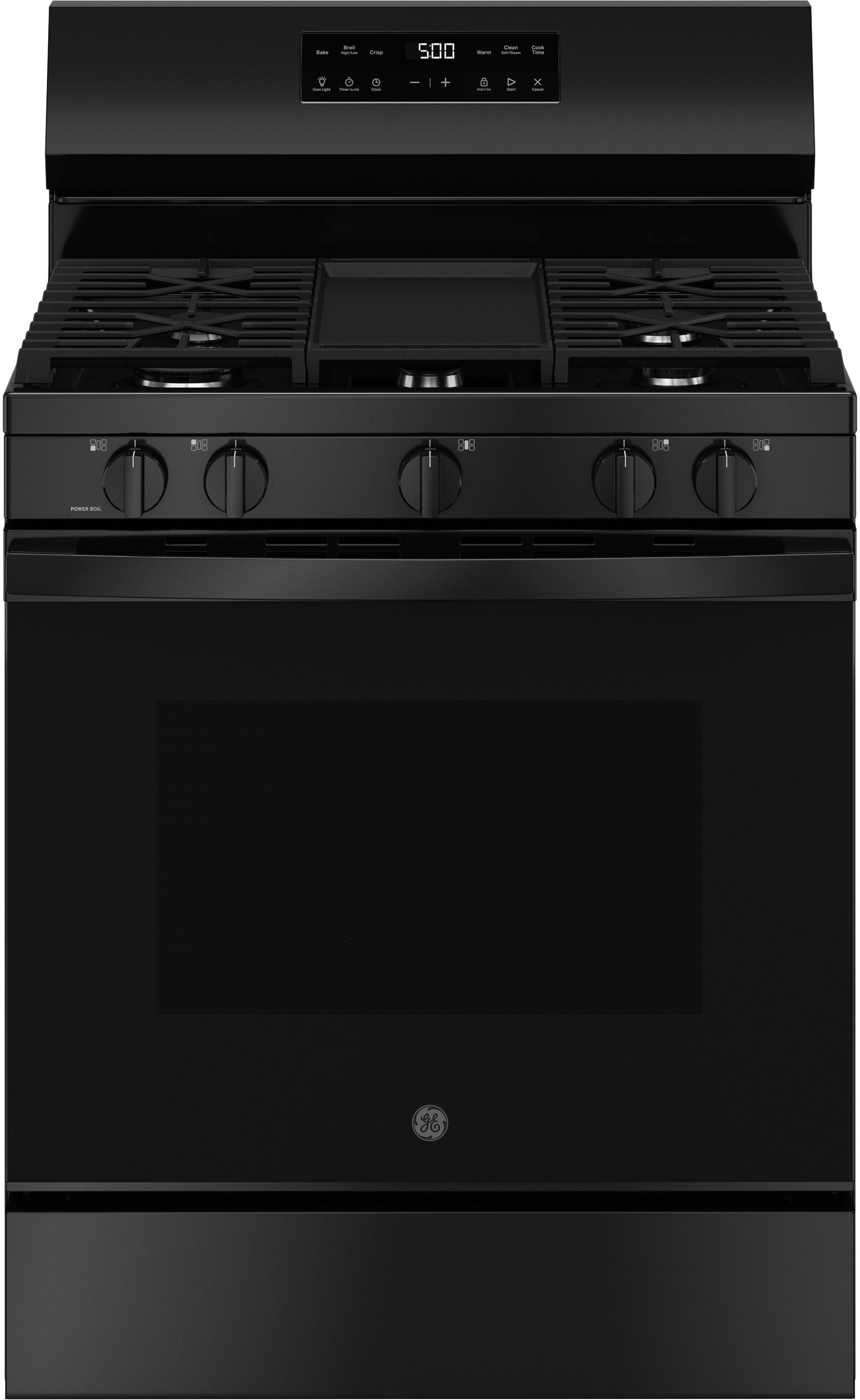 GE GGF500PVBB 30 Inch Free Standing Gas Range 5 Burners Self Clean Black