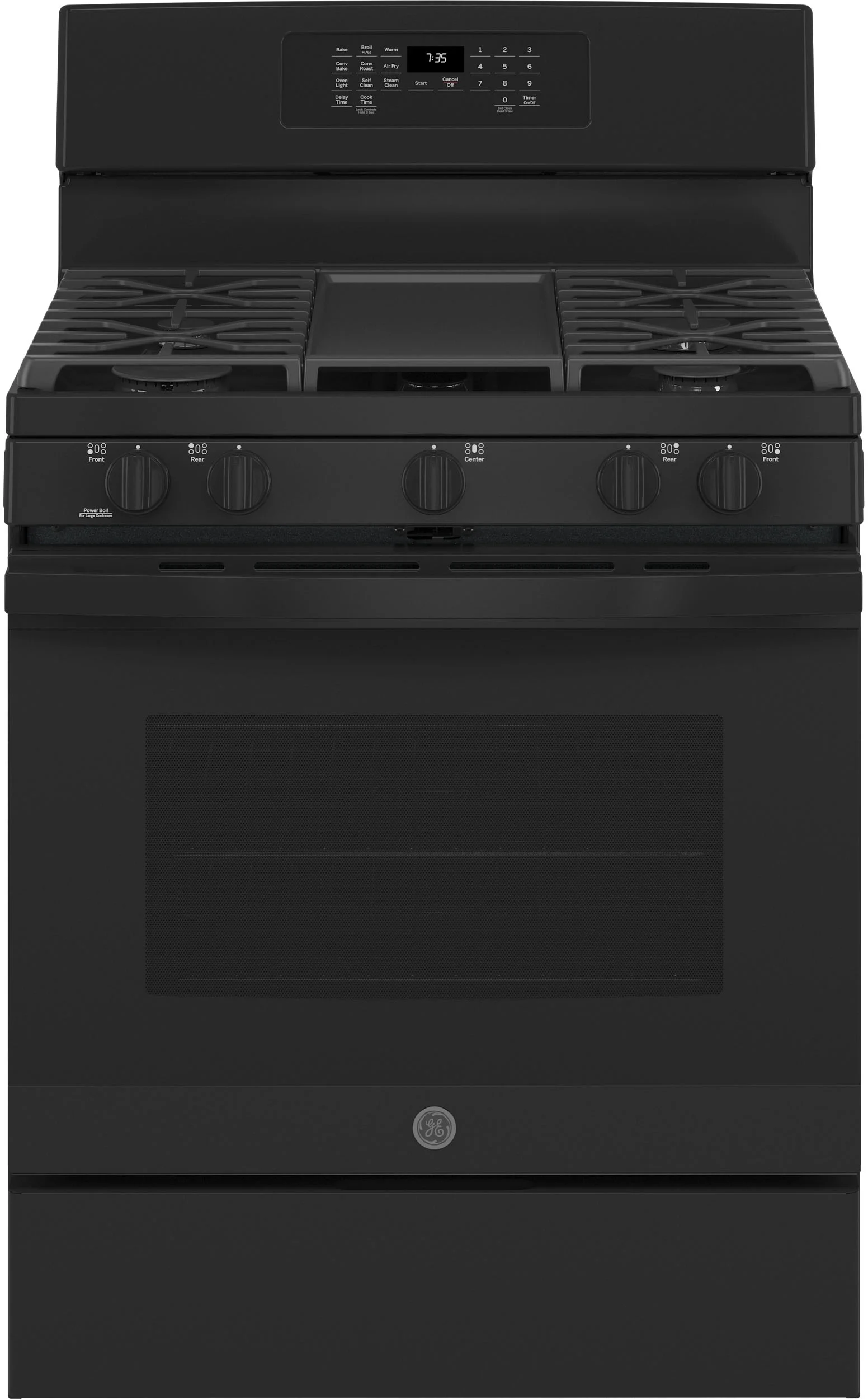 GE JGB735DPBB 30 Inch Black Gas Convection Freestanding Range