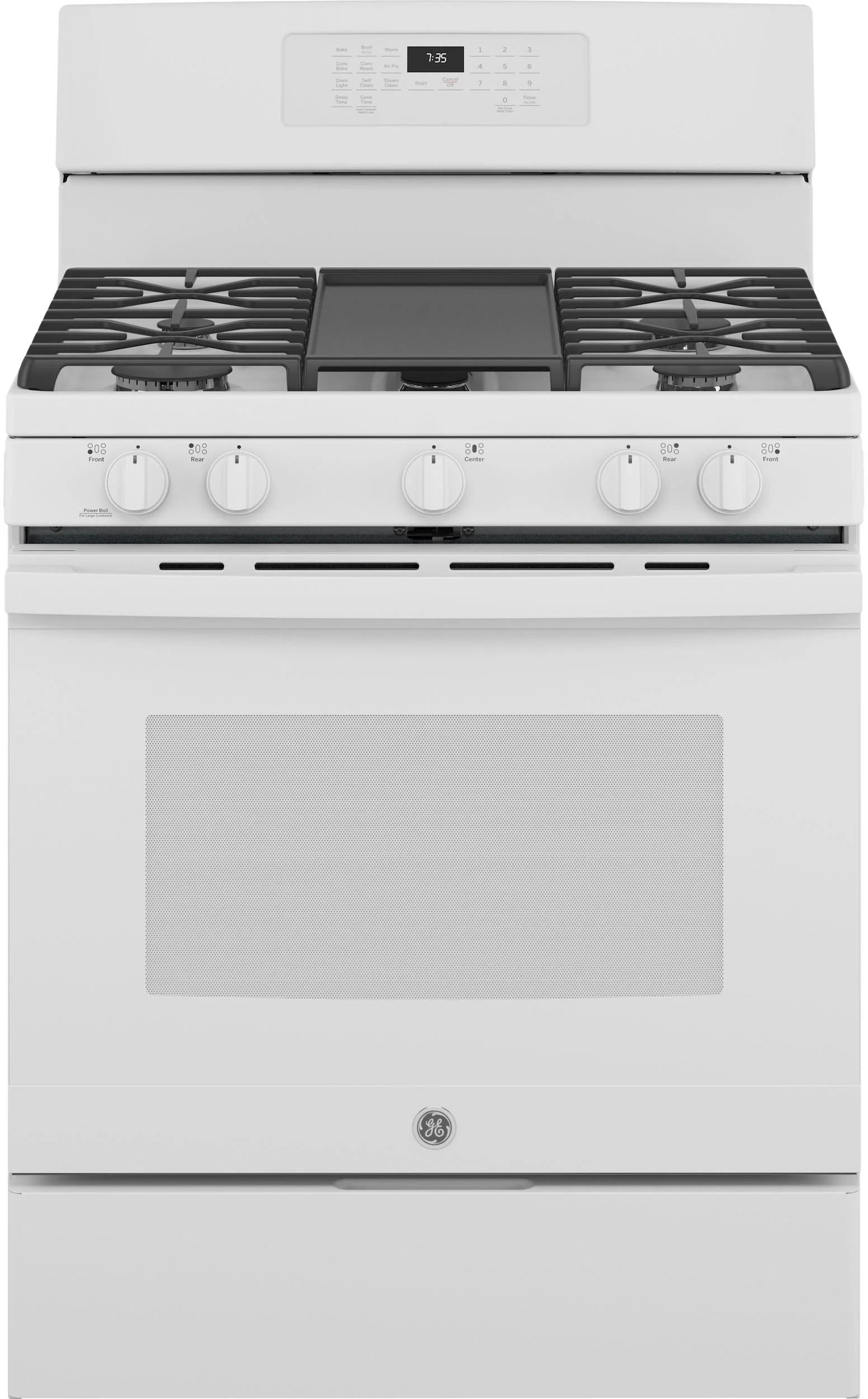 GE JGB735DPWW 30 Inch White Gas Convection Freestanding Range