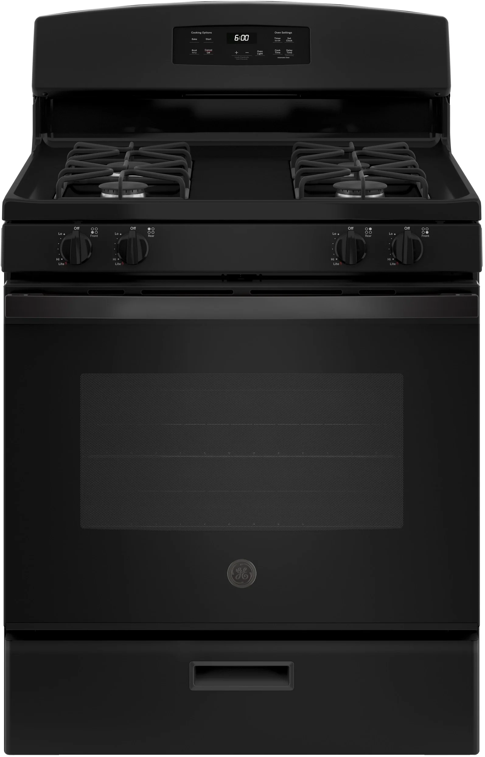 GE 30" Black Gas Sealed Burner Range