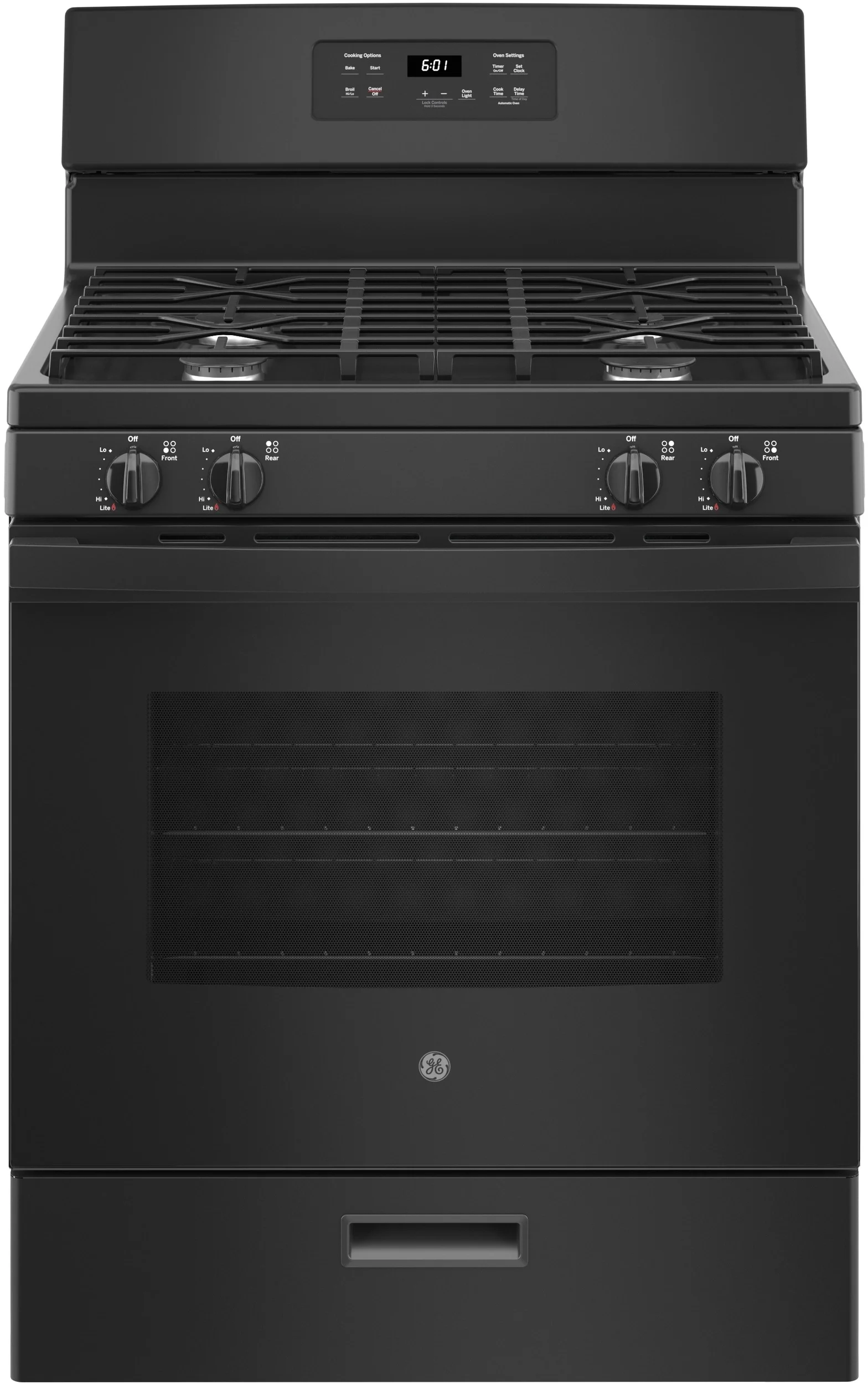 GE JGBS61DPBB 30 Inch Black Gas Freestanding Range