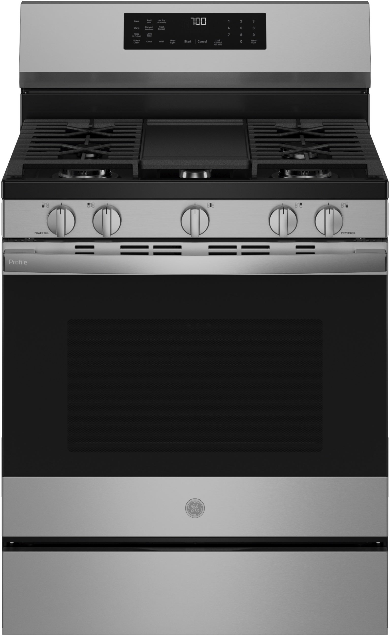 GE PGF700AYFS 30 Inch Profile Freestanding Gas Range Stainless Steel