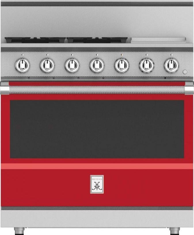 Hestan KRG364GDLPRD 36 Inch Matador Red Gas Convection Freestanding Range