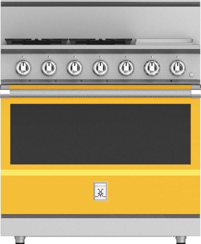 Hestan KRG364GDLPYW 36 Inch Sol Yellow Gas Convection Freestanding Range