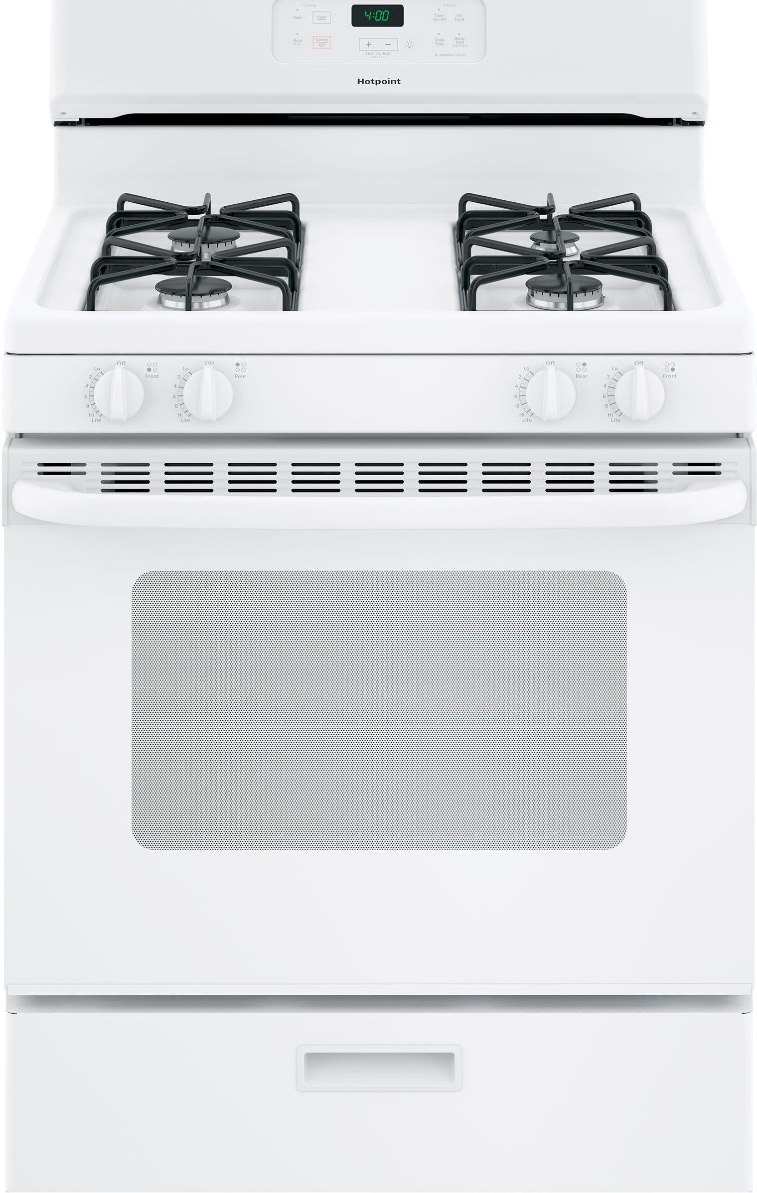 Hotpoint RGBS400DMWW 30 Inch White Gas  Freestanding Range