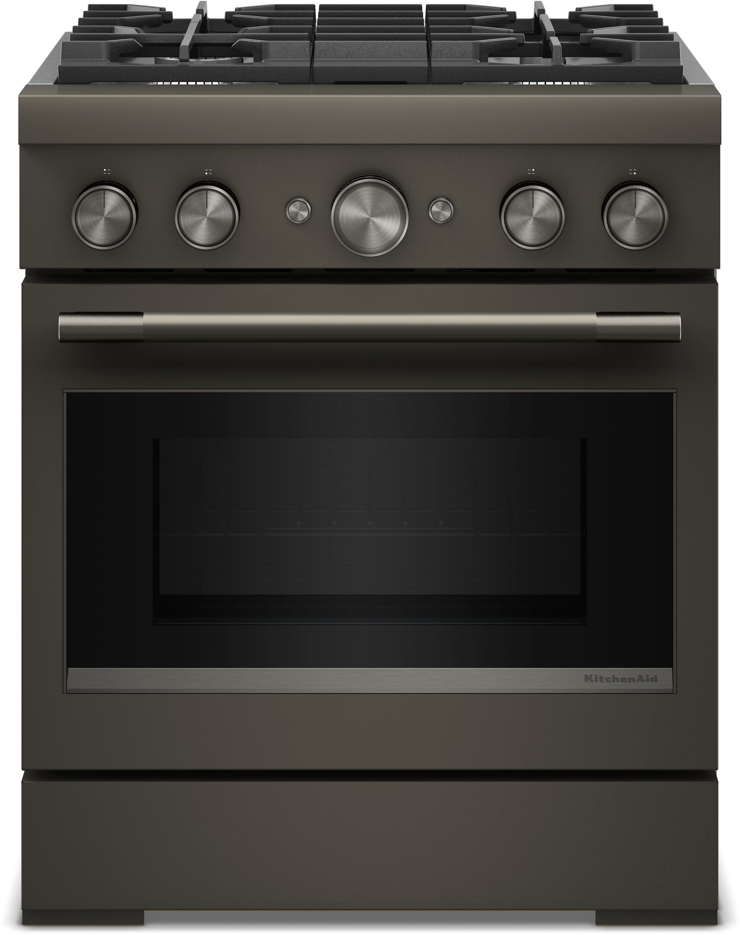 KitchenAid 30-Inch 4 Burner Commercial-Style Dual Fuel Range with No Preheat Air Fry Mode: Black Ore