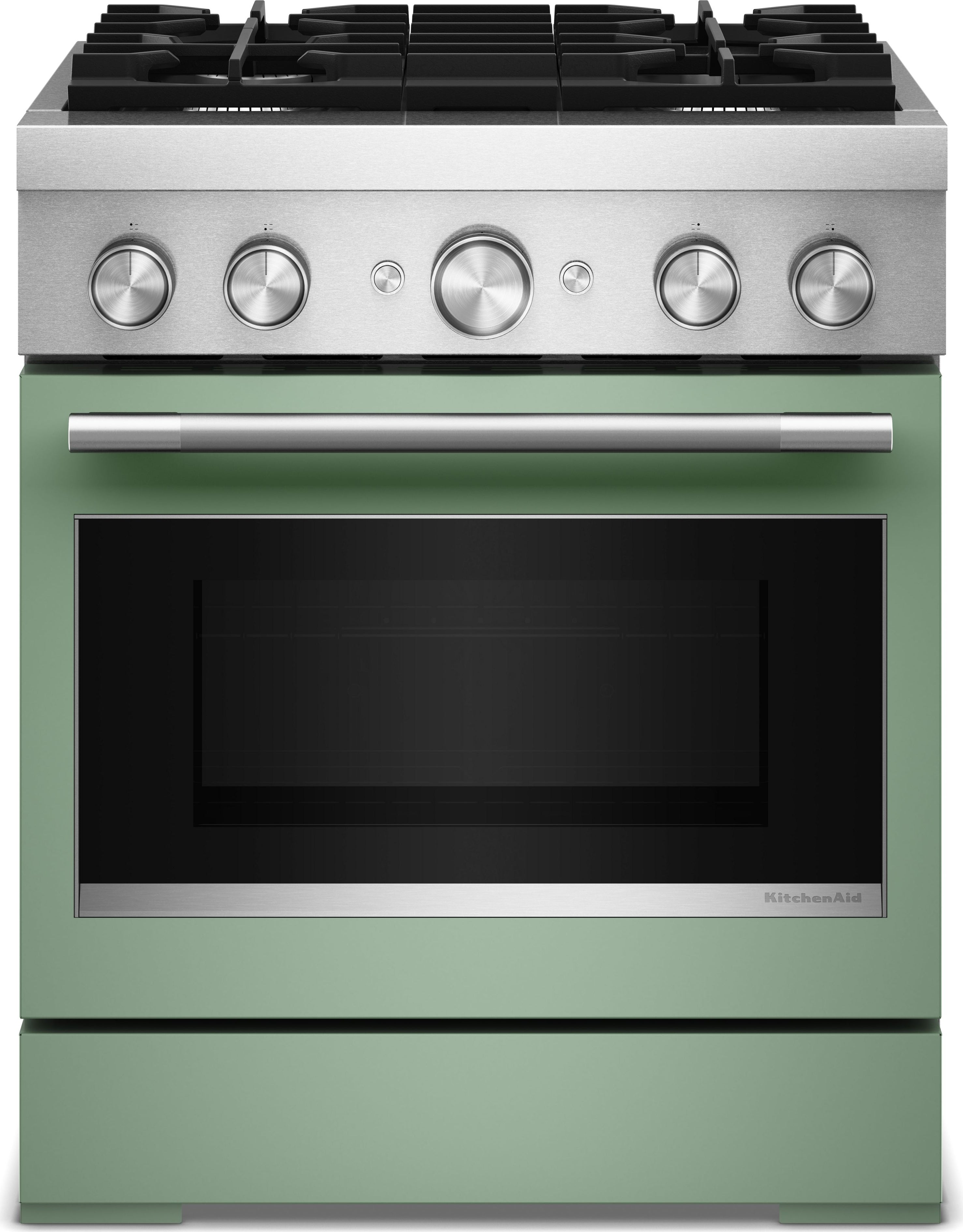 KitchenAid 30-Inch 4 Burner Commercial-Style Dual Fuel Range with No Preheat Air Fry Mode: Cardamom
