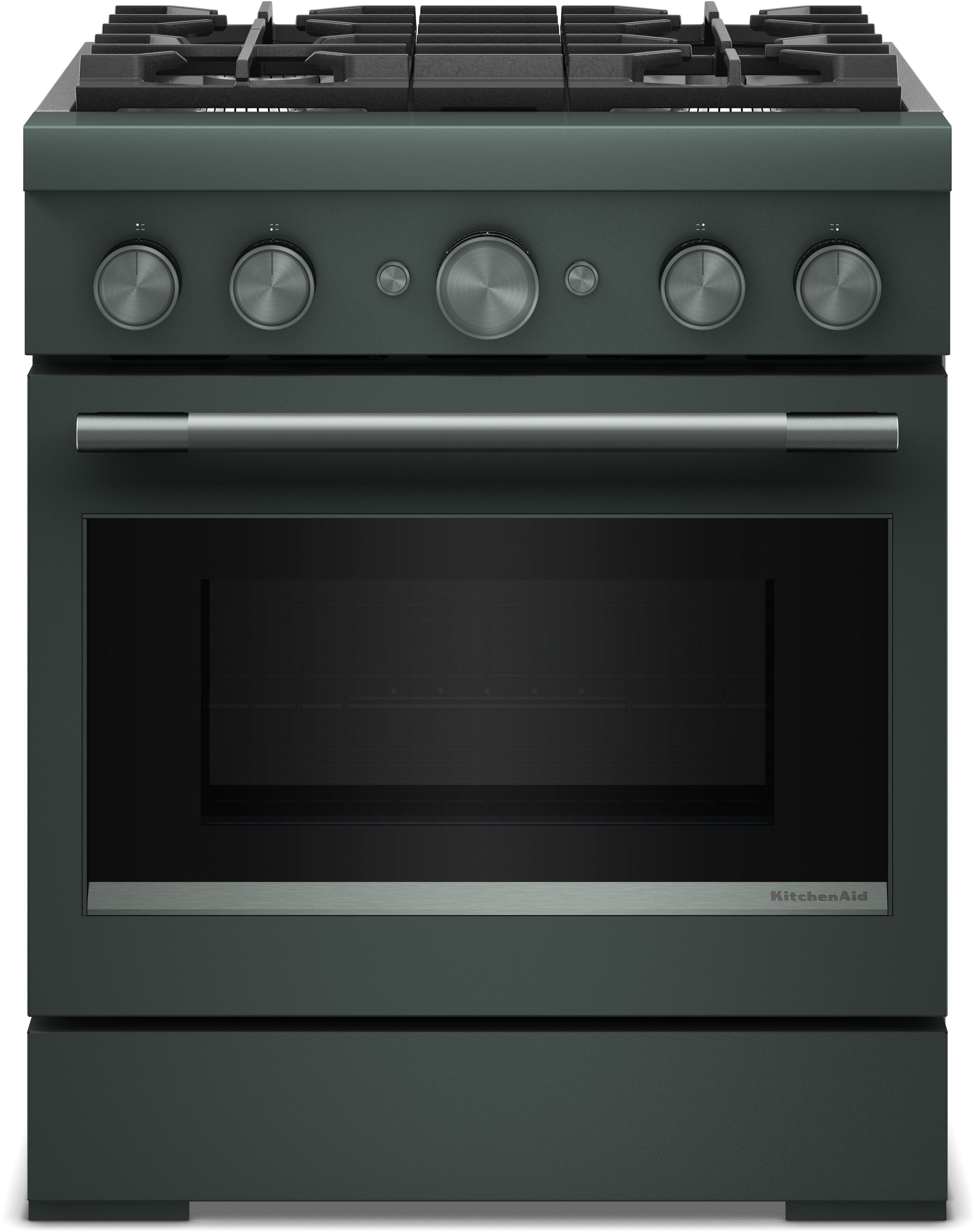 KitchenAid 30-Inch 4 Burner Commercial-Style Dual Fuel Range with No Preheat Air Fry Mode: Juniper