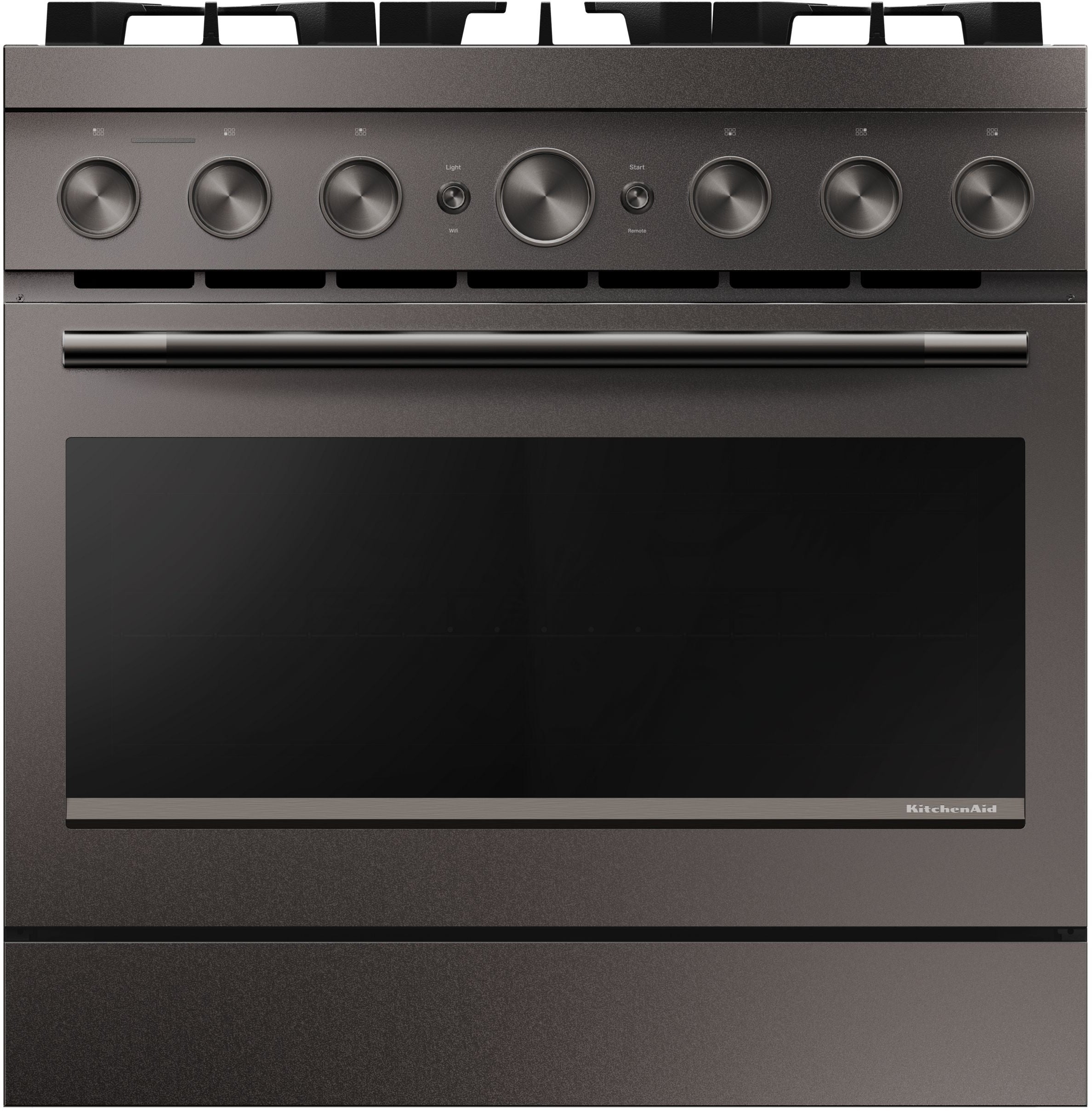 KitchenAid 36-Inch 6 Burner Commercial-Style Dual Fuel Range with No Preheat Air Fry Mode: Black Ore