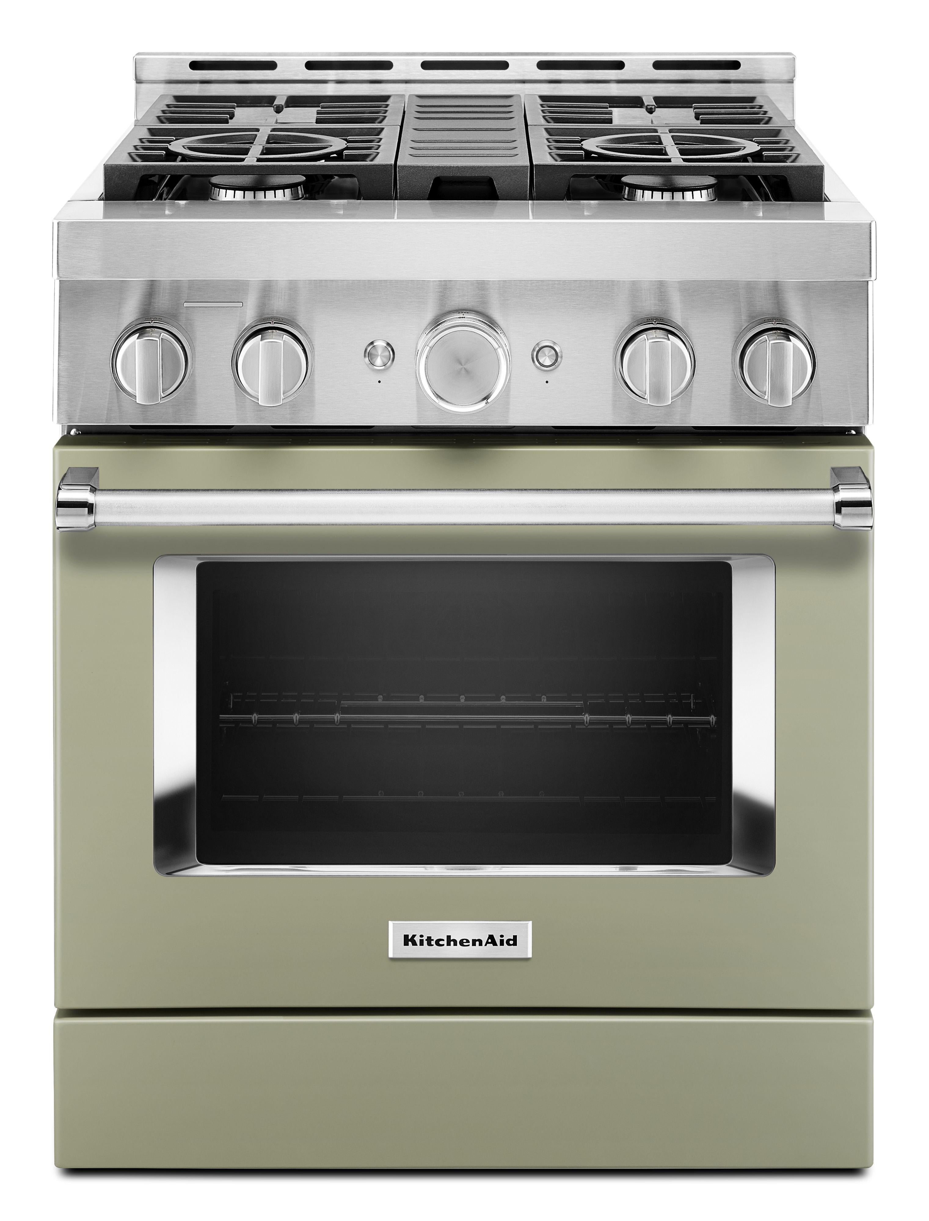 Kitchen Aid KitchenAid 30" 4.1 cu. ft. Avocado Cream Commercial-Style Natural Gas Sealed Bur