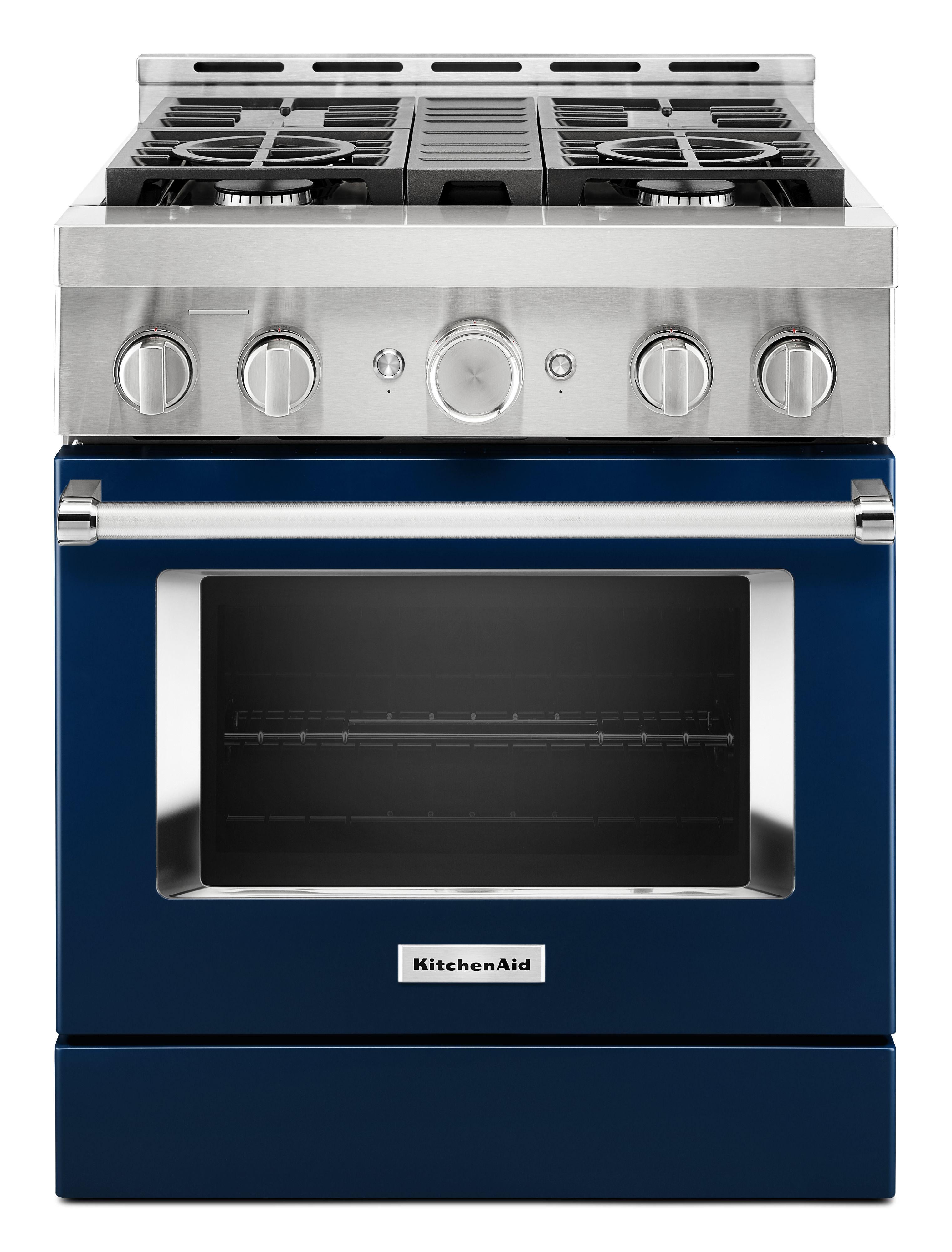Kitchen Aid KitchenAid 30" 4.1 cu. ft. Ink Blue Commercial-Style Natural Gas Sealed Burner R