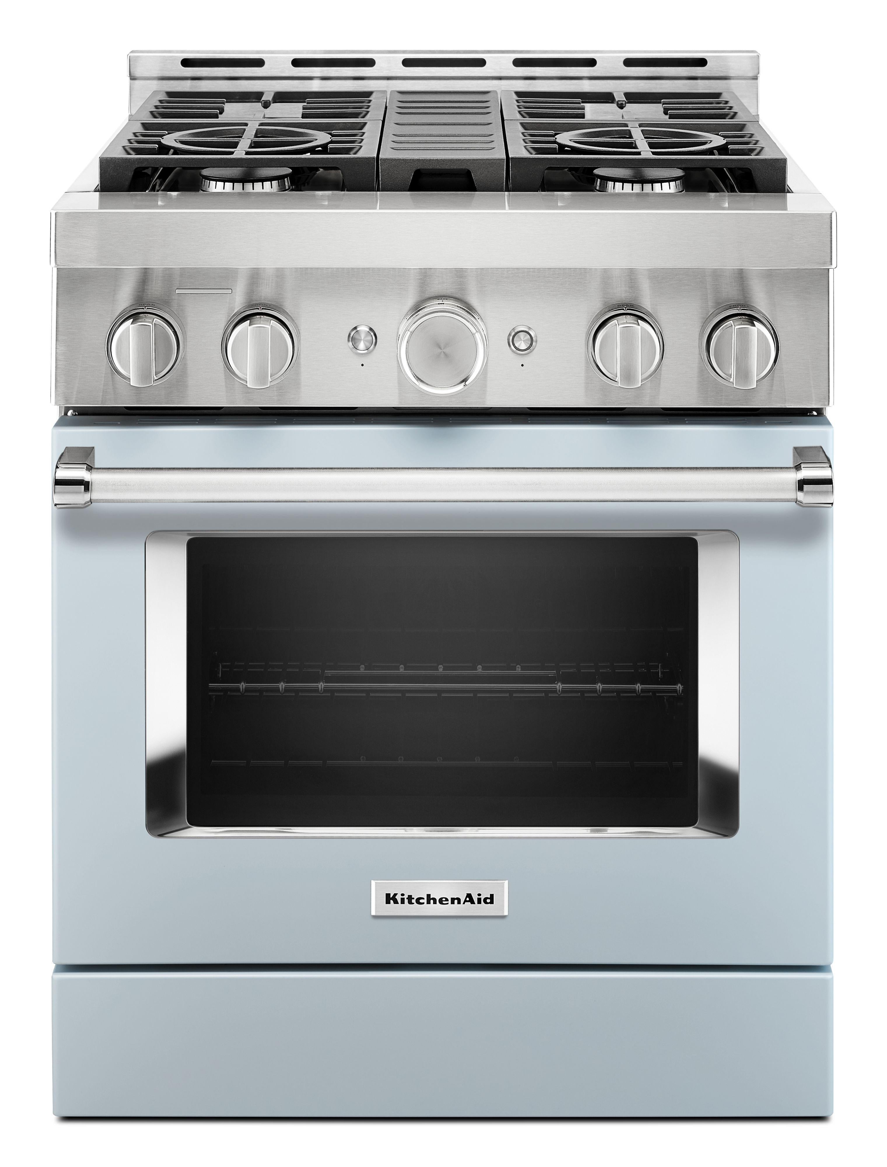 Kitchen Aid KitchenAid 30" 4.1 cu. ft. Misty Blue Commercial-Style Natural Gas Sealed Burner