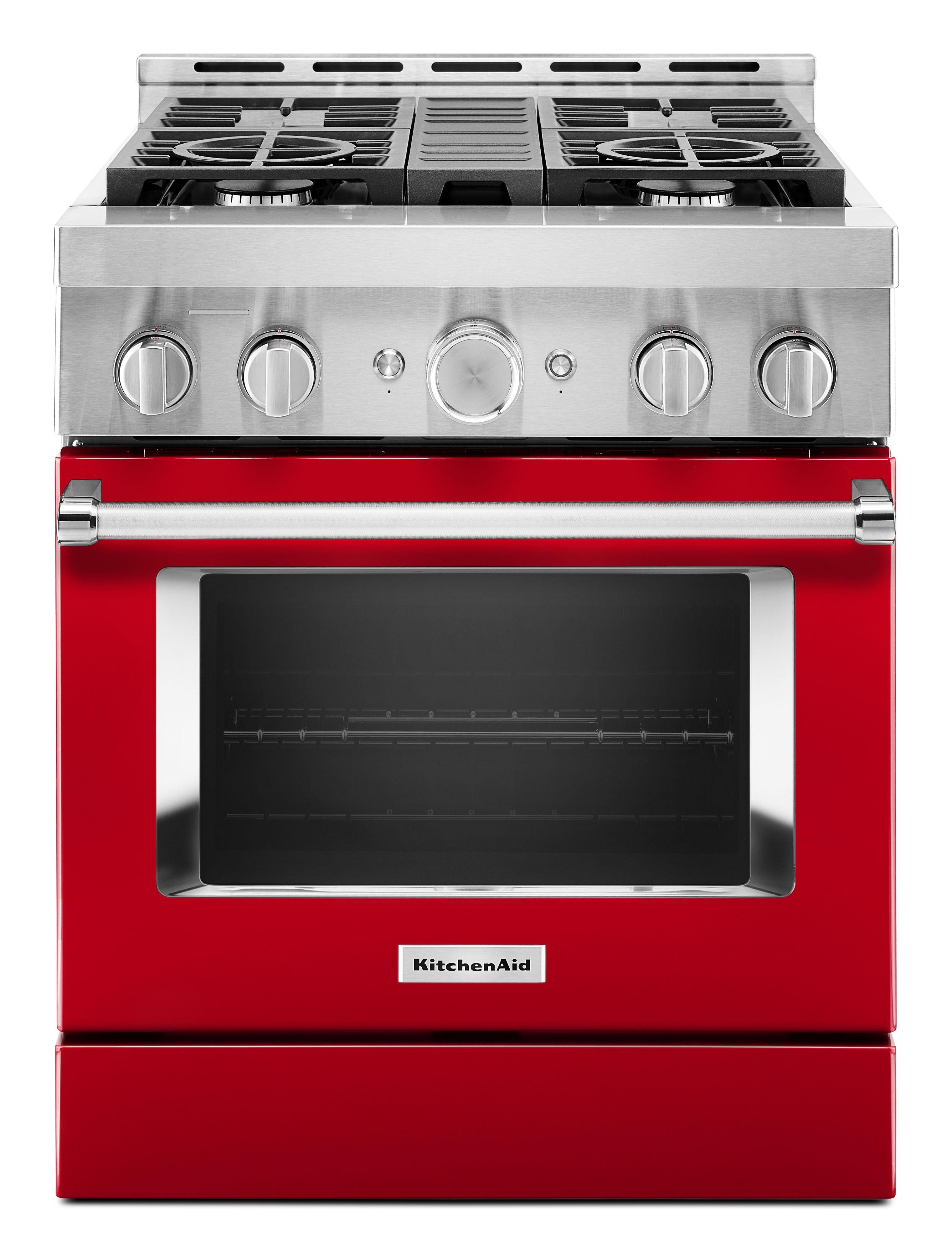 Kitchen Aid KitchenAid 30" 4.1 cu. ft. Passion Red Commercial-Style Natural Gas Sealed Burne