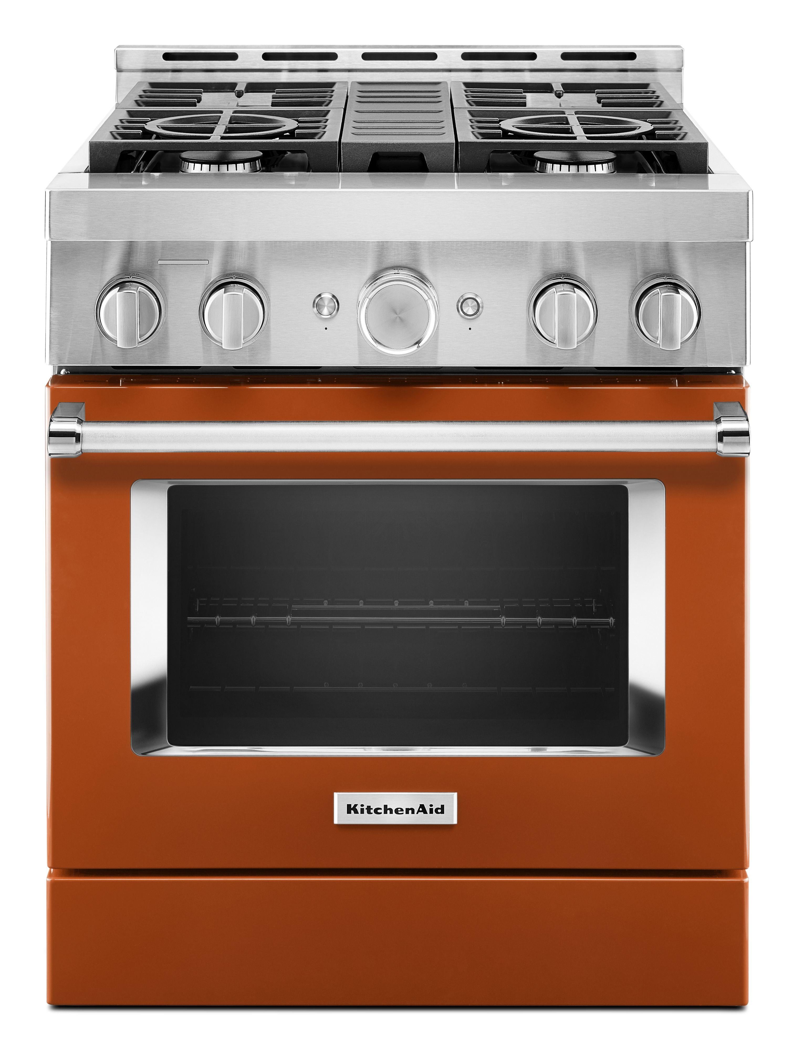 Kitchen Aid KitchenAid 30" 4.1 cu. ft. Scorched Orange Commercial-Style Natural Gas Sealed B