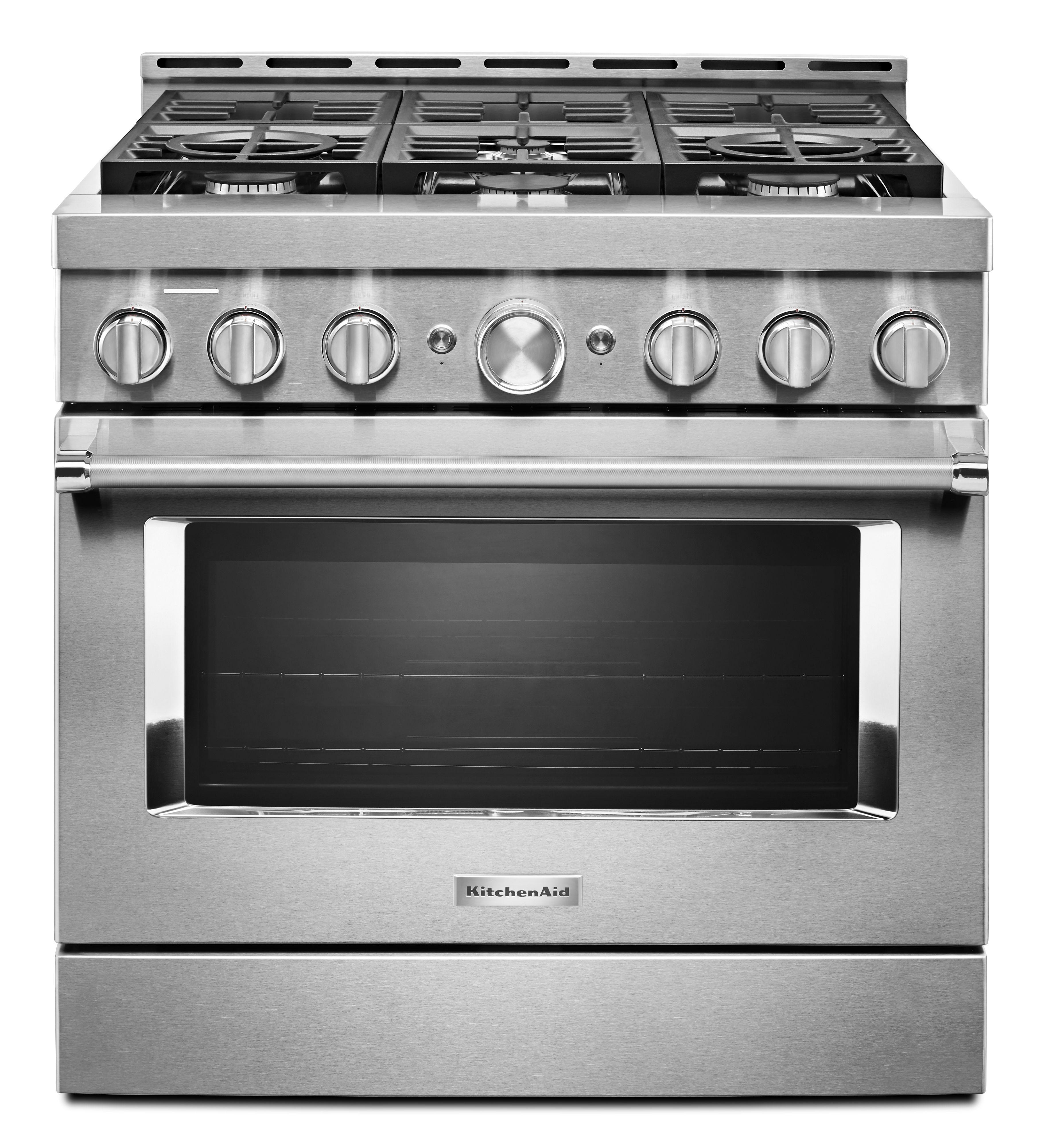 Kitchen Aid KFGC506JSS 36 Inch Gas Freestanding Range