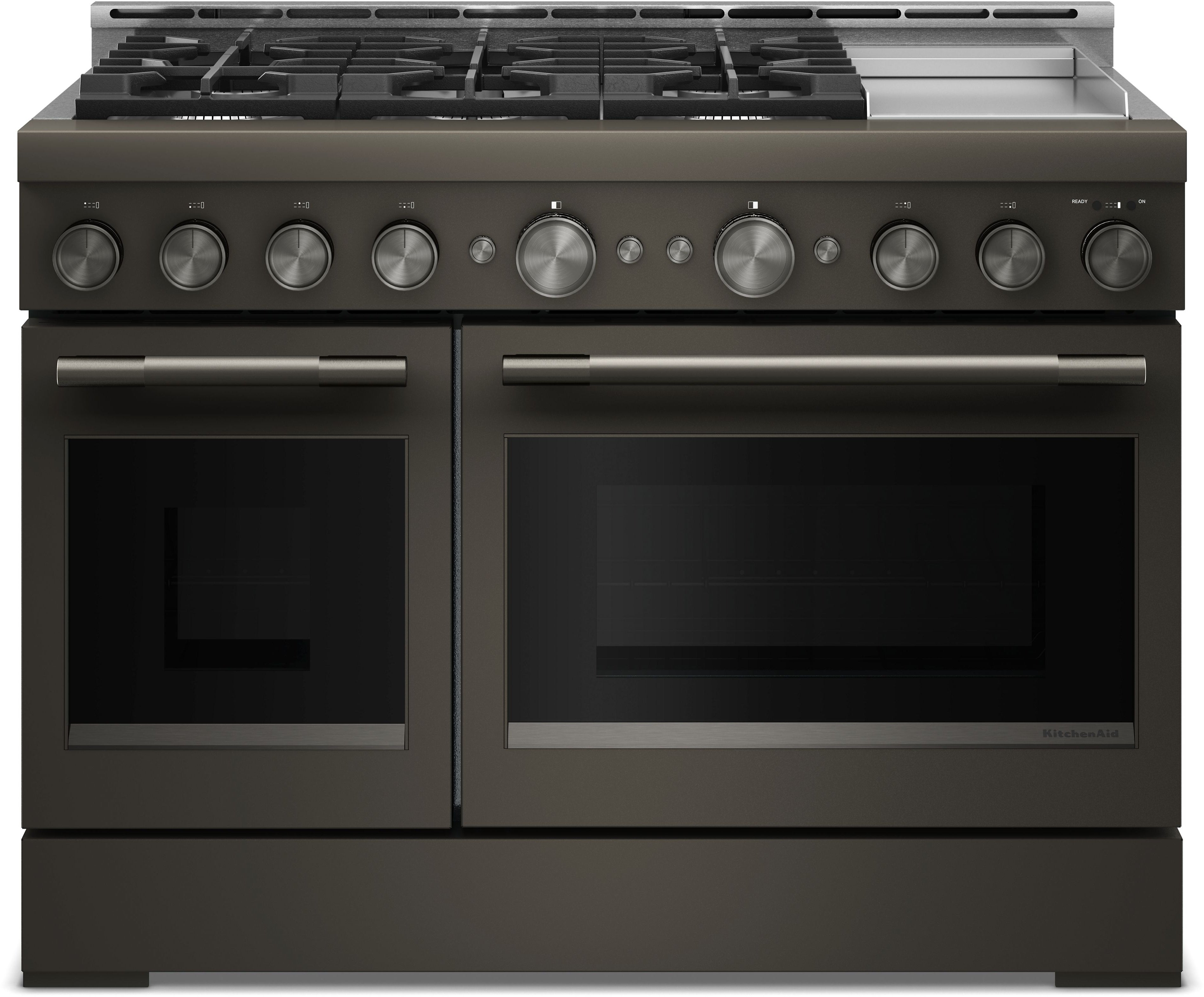 KitchenAid 48-Inch 6 Burner Commercial-Style Gas Range with Griddle: Black Ore