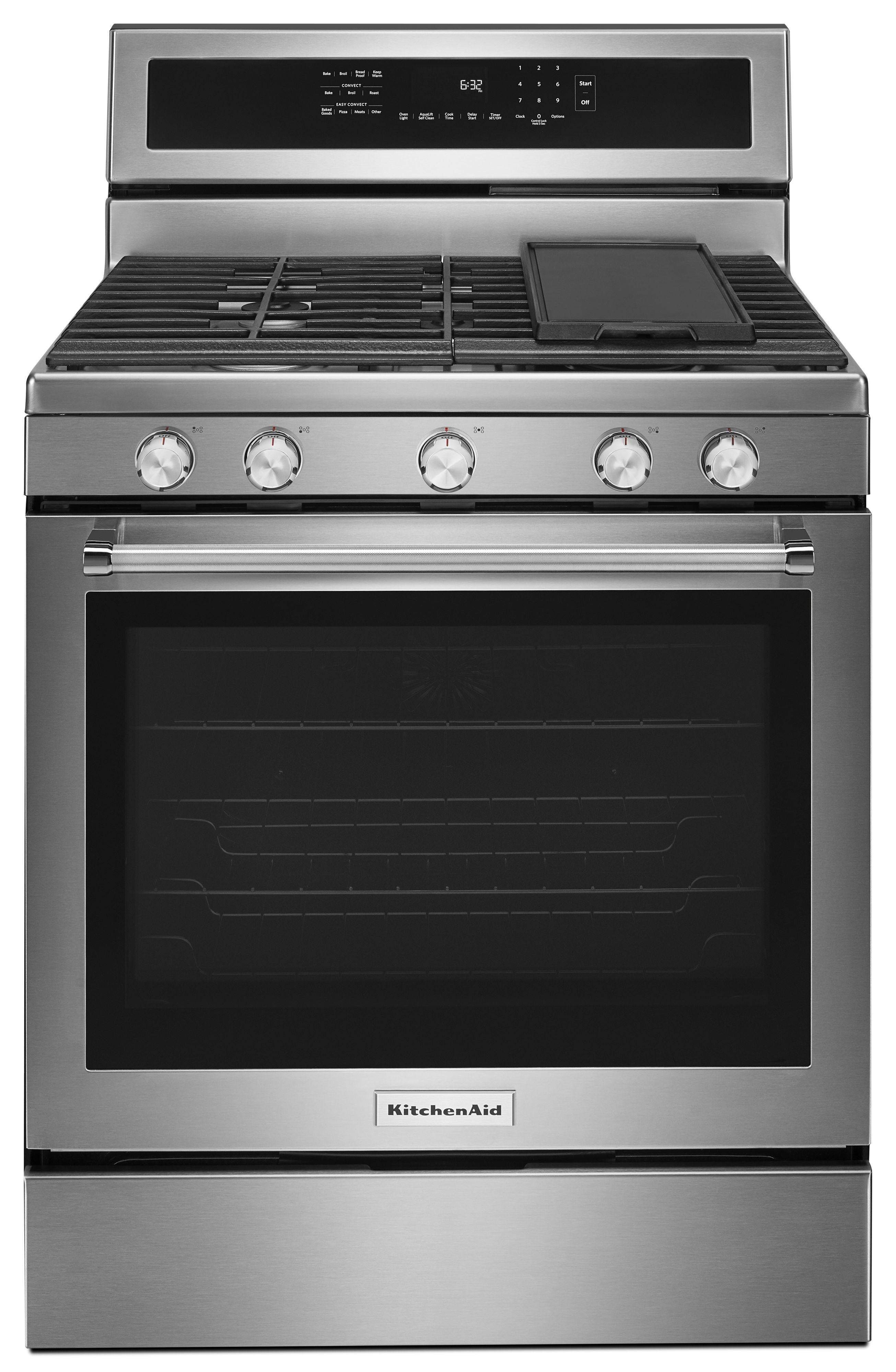 Kitchen Aid KitchenAid 30" Stainless Steel Freestanding Natural Gas Range - Convection