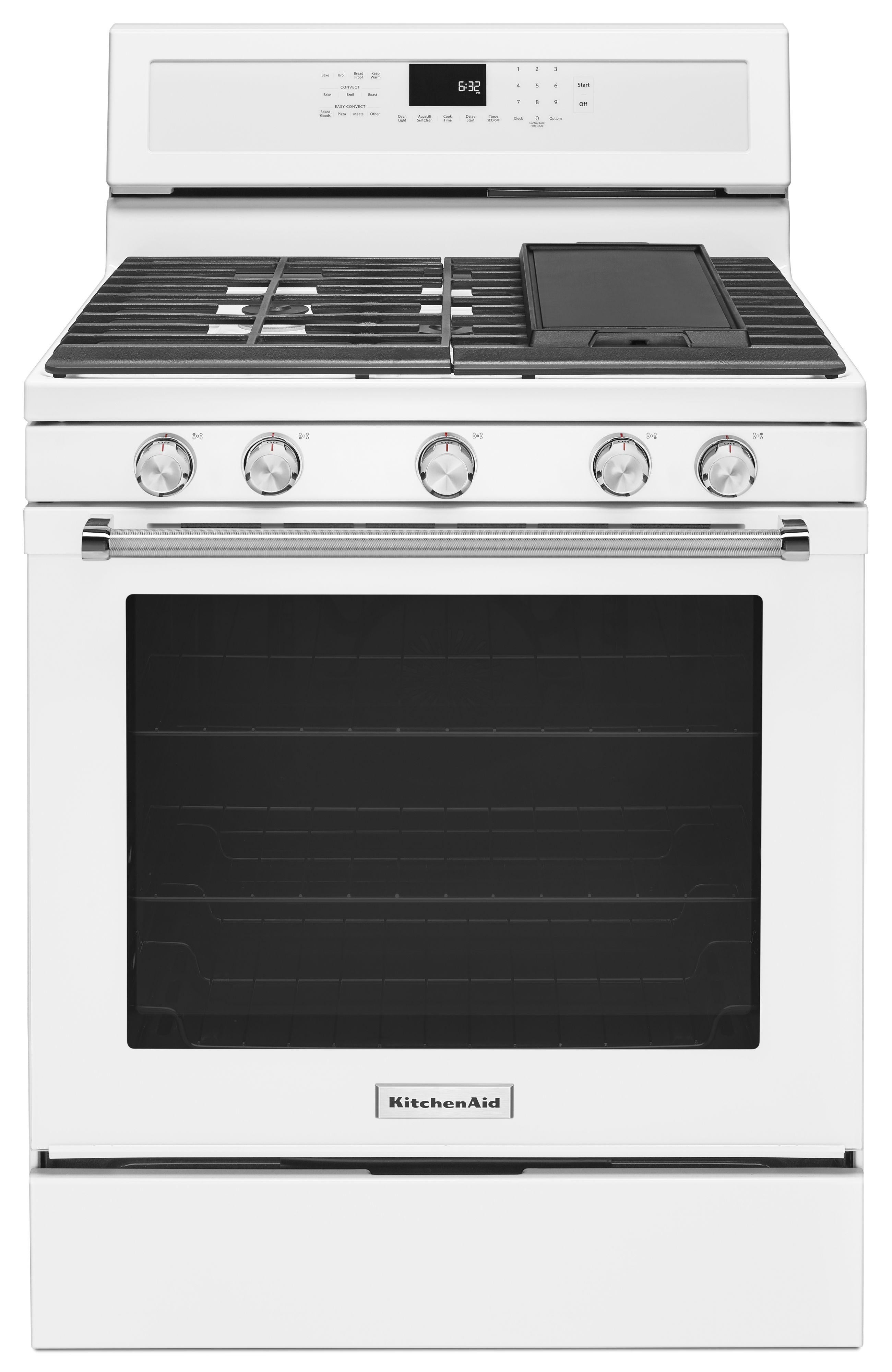 Kitchen Aid KitchenAid 30" White Freestanding Natural Gas Range - Convection