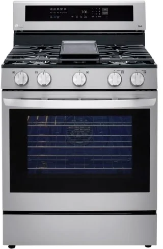 LG LRGL5825F 30 Inch PrintProof Stainless Steel Gas Convection Freestanding Range