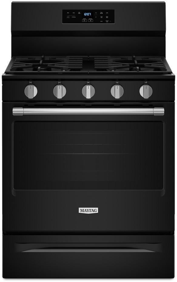 Maytag 30 Inch, 5.3 Cu. Ft. Gas Range With No Preheat Air Fry and Air Baking: Black