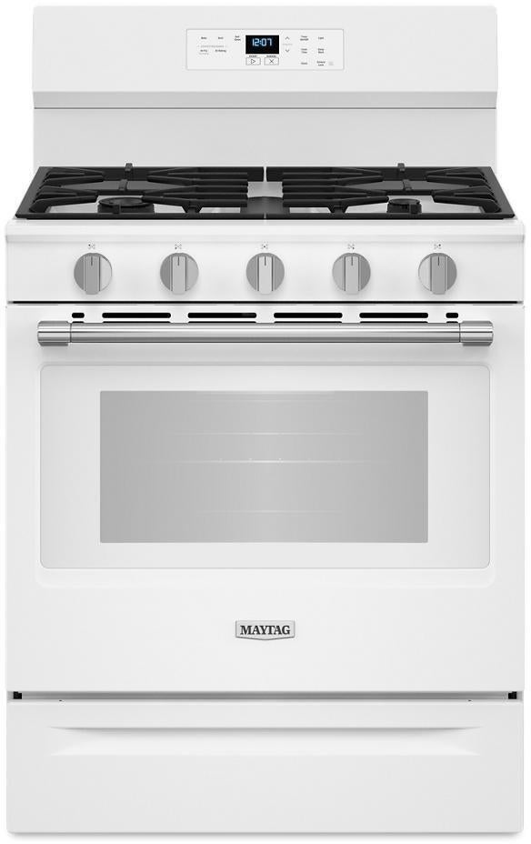Maytag 30 Inch, 5.3 Cu. Ft. Gas Range With No Preheat Air Fry and Air Baking: White