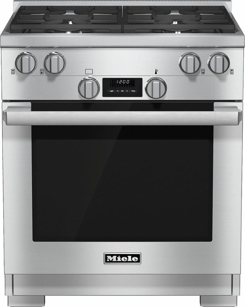 Miele HR1124G M Pro Series 30 Inch Clean Touch Steel Gas Convection Freestanding Range