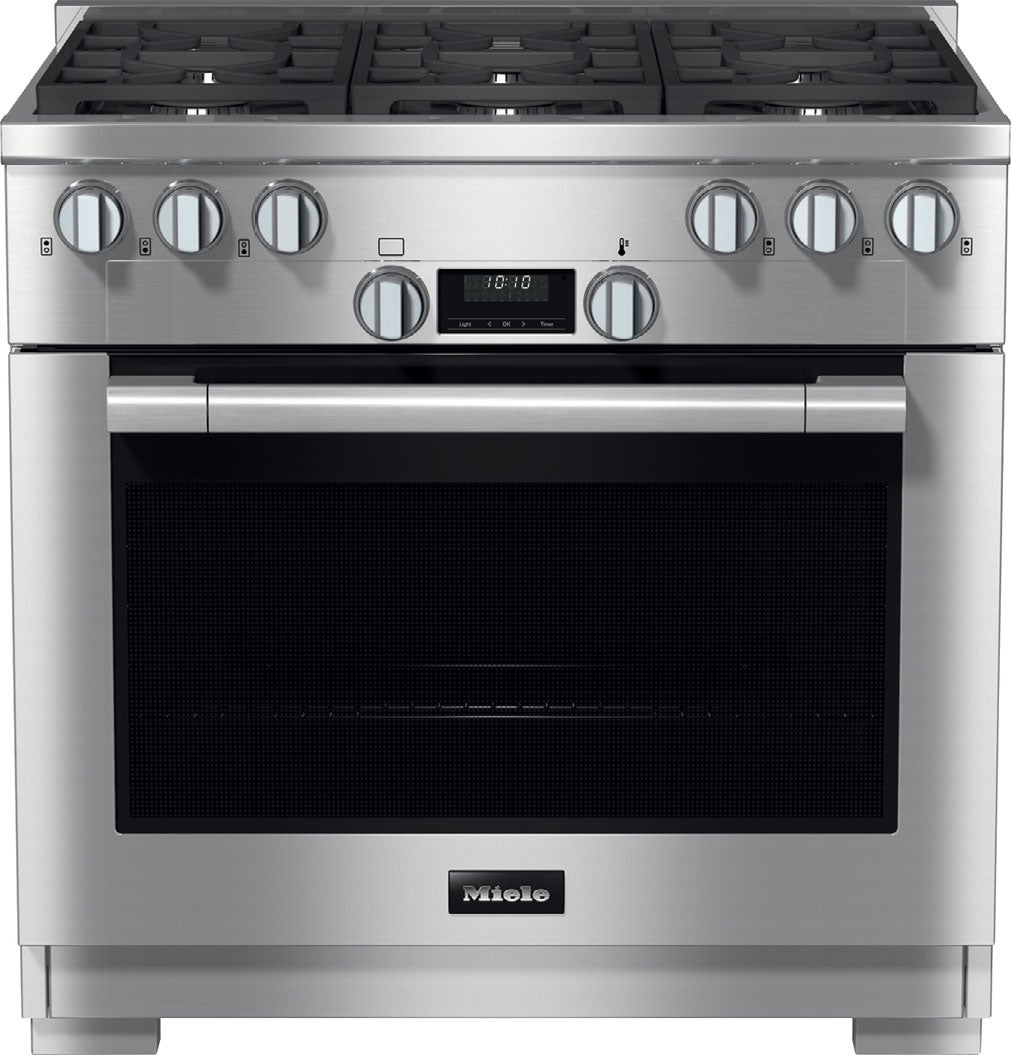 Miele HR11343G G7000 Series 36 Inch Natural Gas, All Gas Freestanding Range in Clean Touch Steel