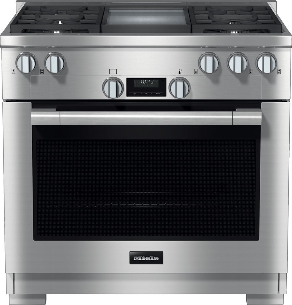 Miele HR11363LP G7000 Series 36 Inch Liquid Propane, All Gas Freestanding Range in Clean Touch Steel