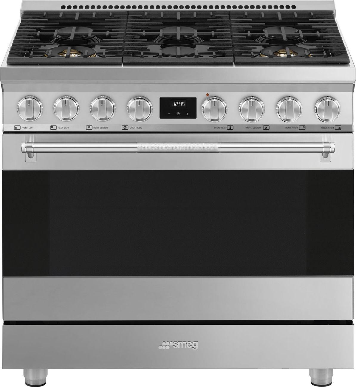 Smeg SPR36UGGX  36 Inch Natural Gas Freestanding Range, in Stainless Steel