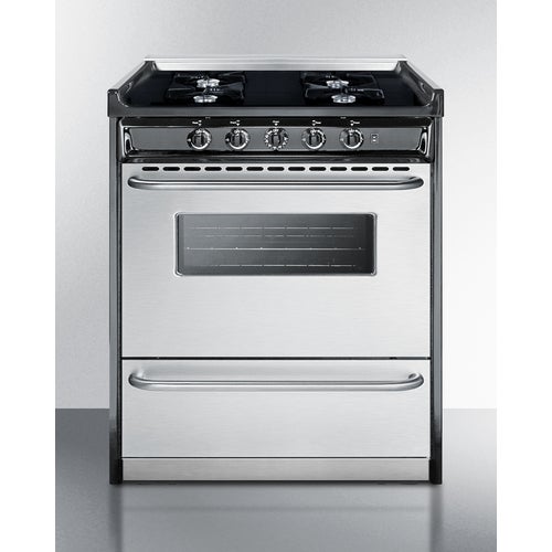 Summit TNM2107BRW 30 Inch Natural Gas Freestanding Range, in Stainless Steel