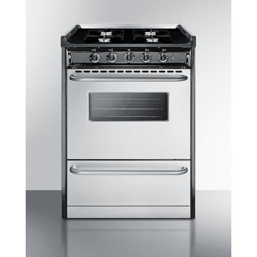 Summit TNM6107BRW 24 Inch Natural Gas Freestanding Range, in Stainless Steel