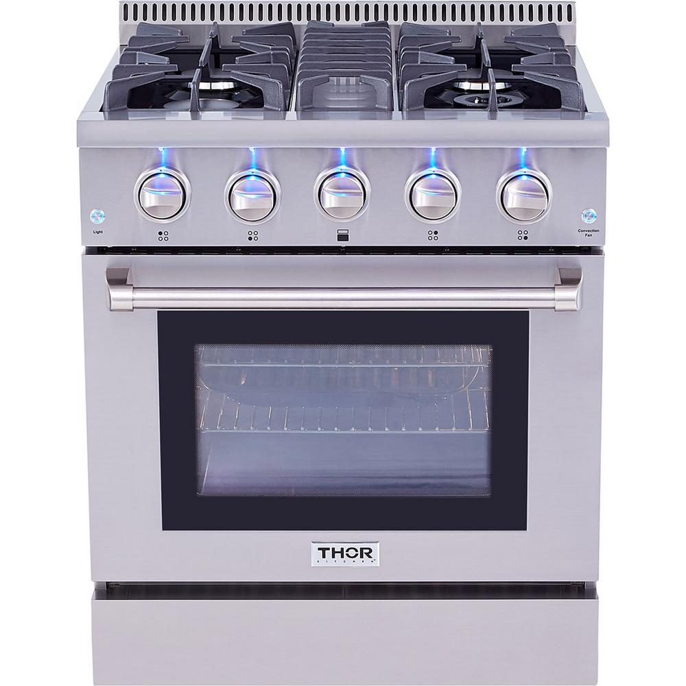 Thor Kitchen 30" Stainless Steel Natural Gas Sealed Burner Range - Convection