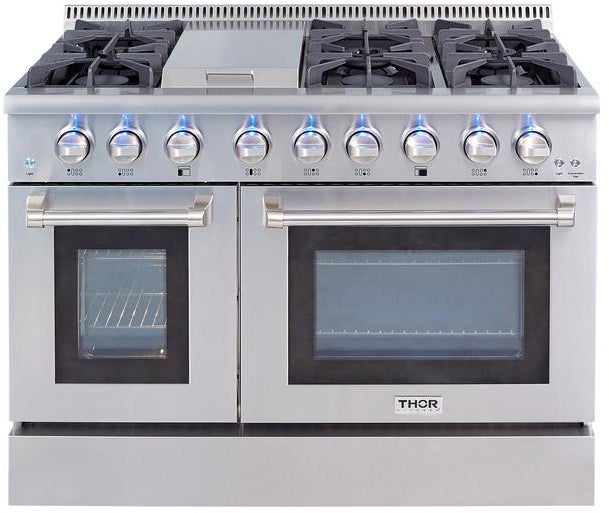 Thor Kitchen 48" PRO Stainless Steel Natural Gas Double Oven Sealed Burner Range
