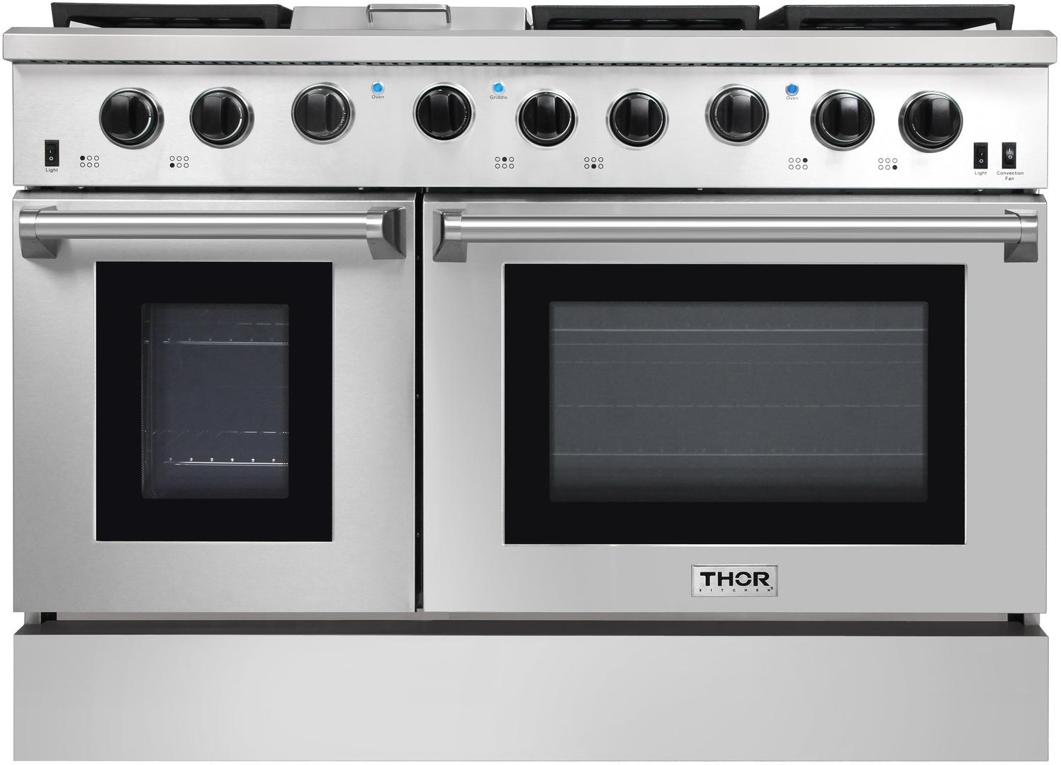 Thor Kitchen 48" PRO Stainless Steel Natural Gas Sealed Burner Double Oven Range