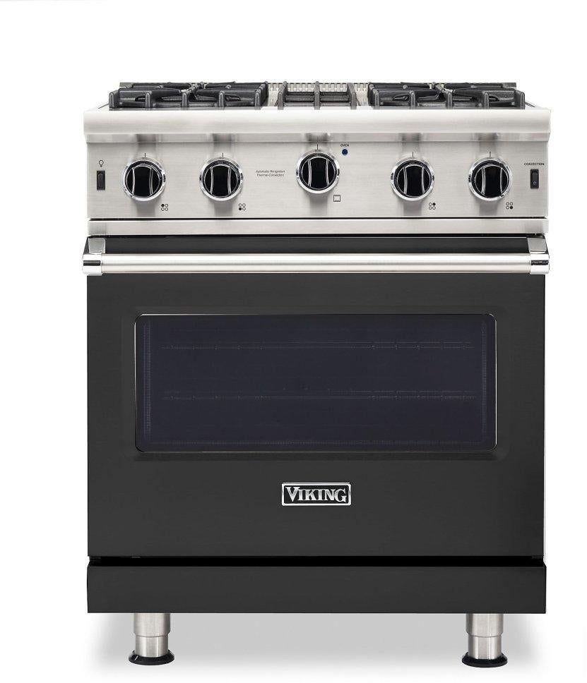 Viking VGIC53024BCS 5 Series 30 Inch Cast Black Gas Convection Freestanding Range