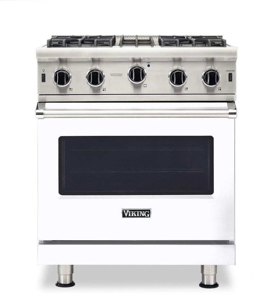 Viking VGIC53024BWH 5 Series 30 Inch White Gas Convection Freestanding Range