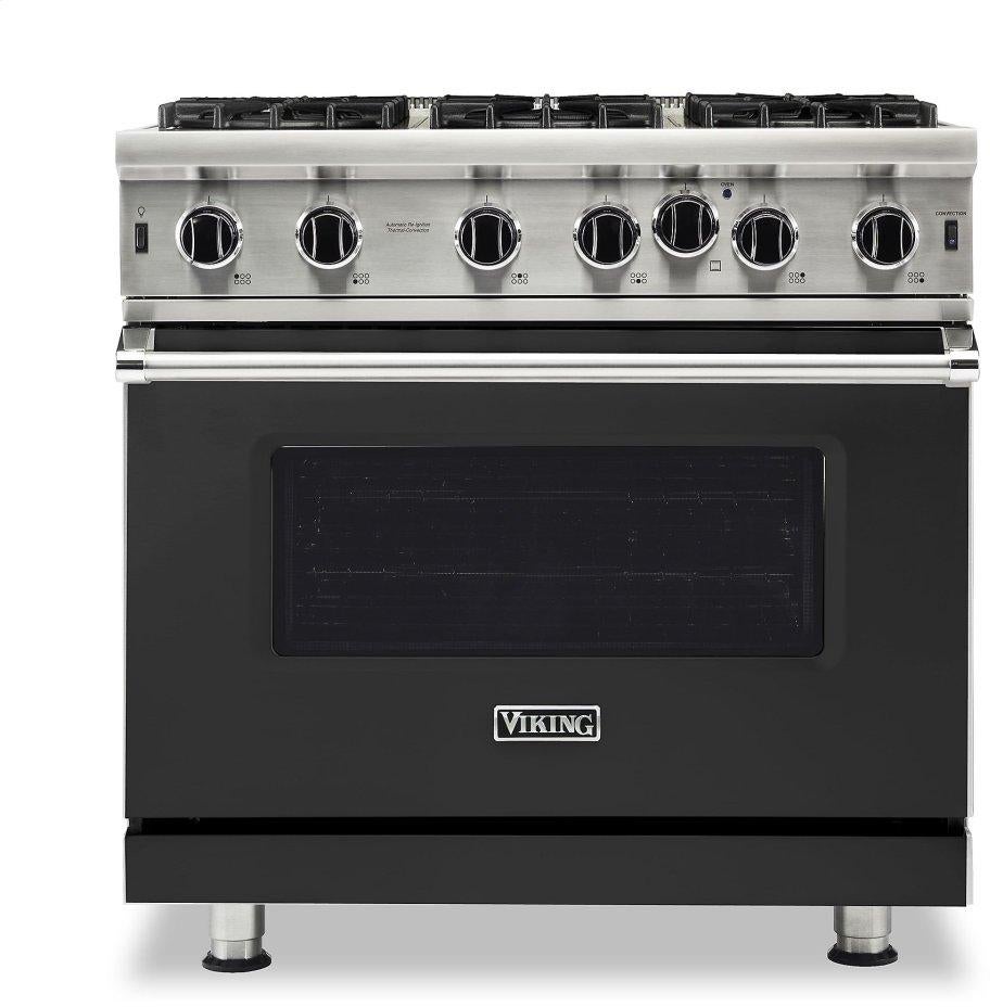 Viking VGIC53626BCSLP 5 Series 36 Inch Cast Black Gas Convection Freestanding Range