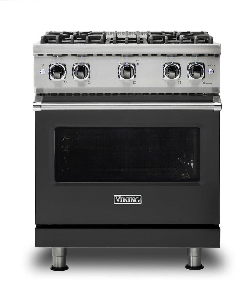 Viking VGR5304BCSLP 5 Series 30 Inch Cast Black Gas Convection Freestanding Range