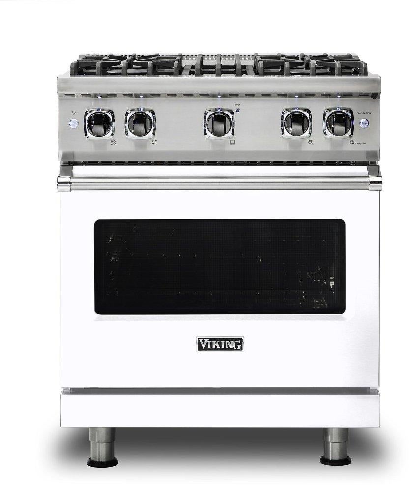Viking VGR5304BWH Professional 5 Series 30 Inch White Gas Convection Freestanding Range