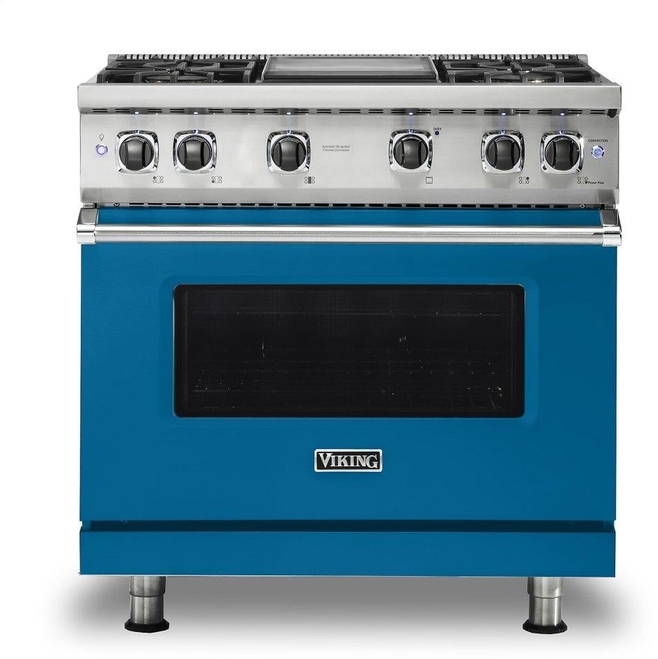 Viking VGR5364GABLP  5 Series 36 Inch Alluvial Blue Gas Convection Freestanding Range