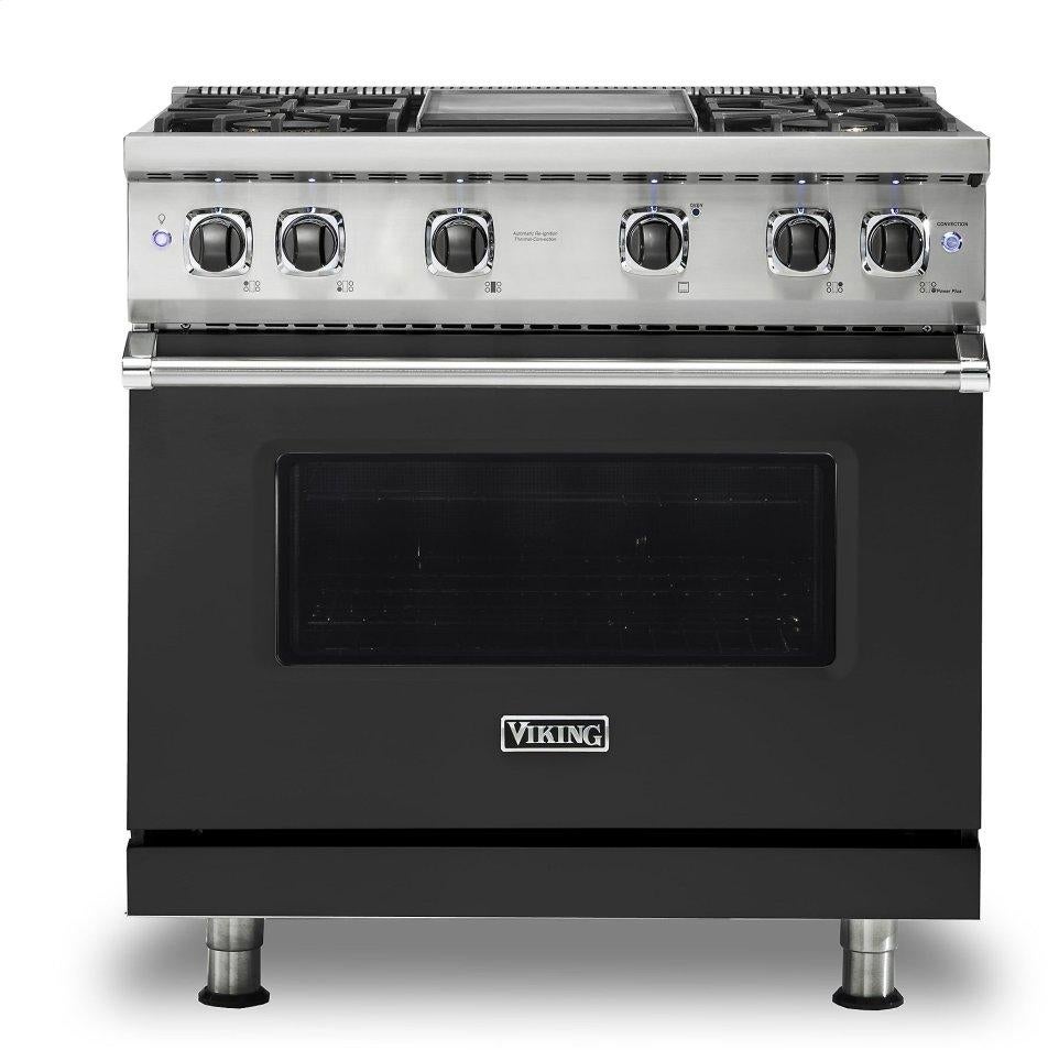 Viking VGR5364GCS  5 Series 36 Inch Cast Black Gas Convection Freestanding Range